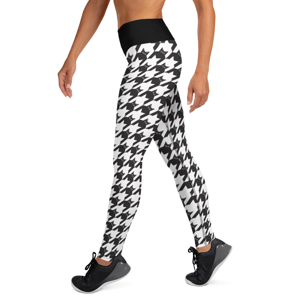 Black Cat Houndstooth Leggings