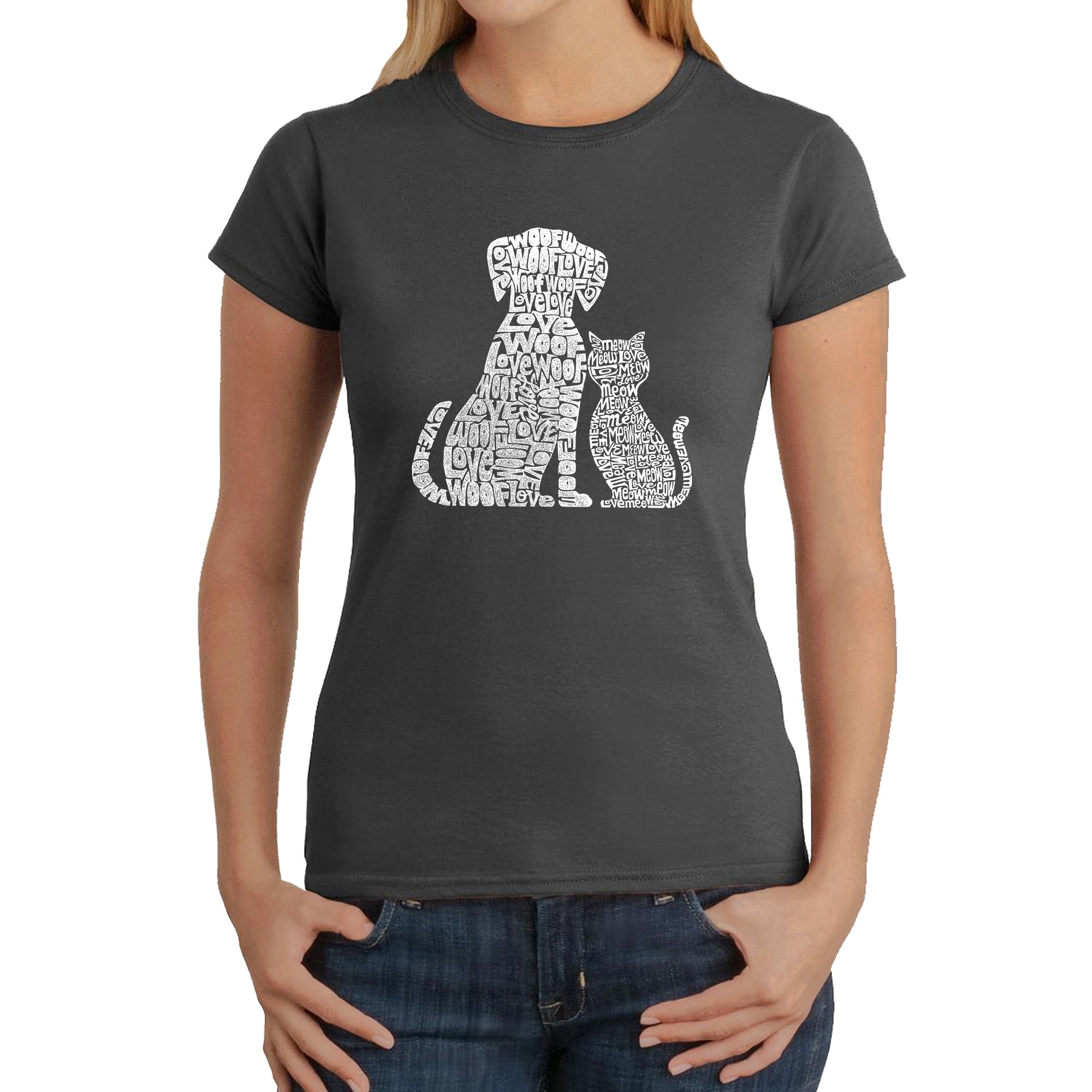 Dogs and Cats  - Women's Word Art T-Shirt