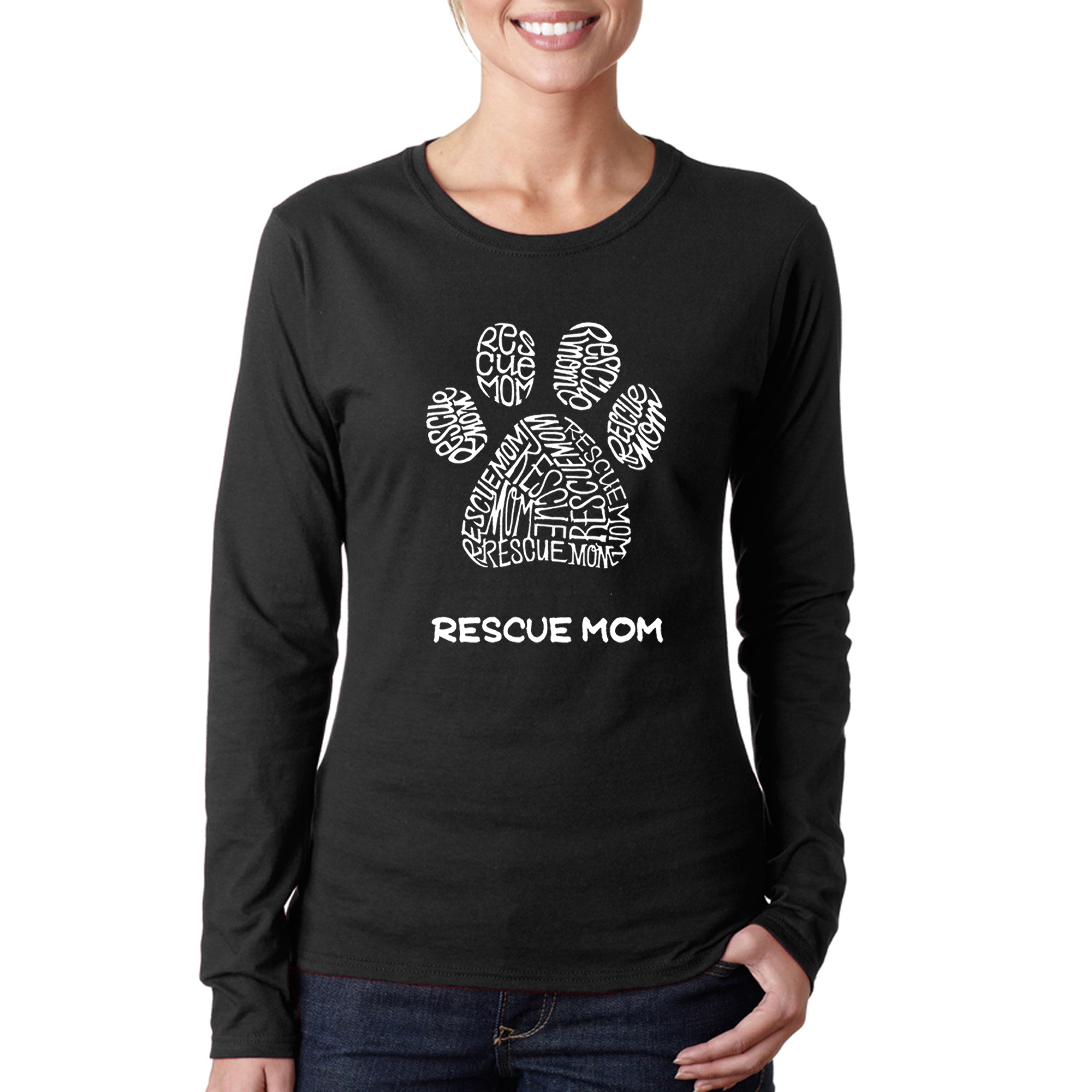 Rescue Mom  - Women's Word Art Long Sleeve T-Shirt