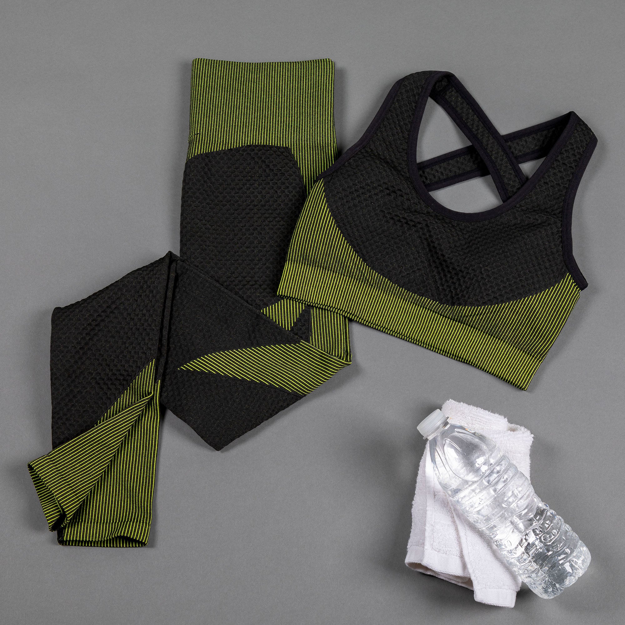 Textured Leggings & Sports Bra Activewear Set