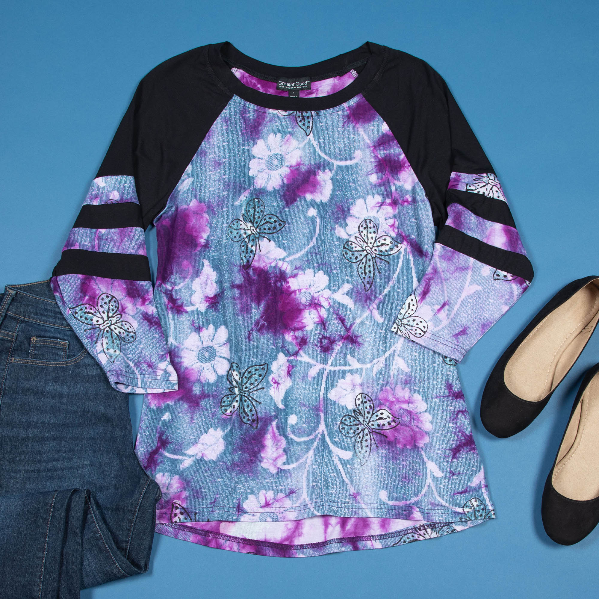 Butterflies in Bloom Raglan Top