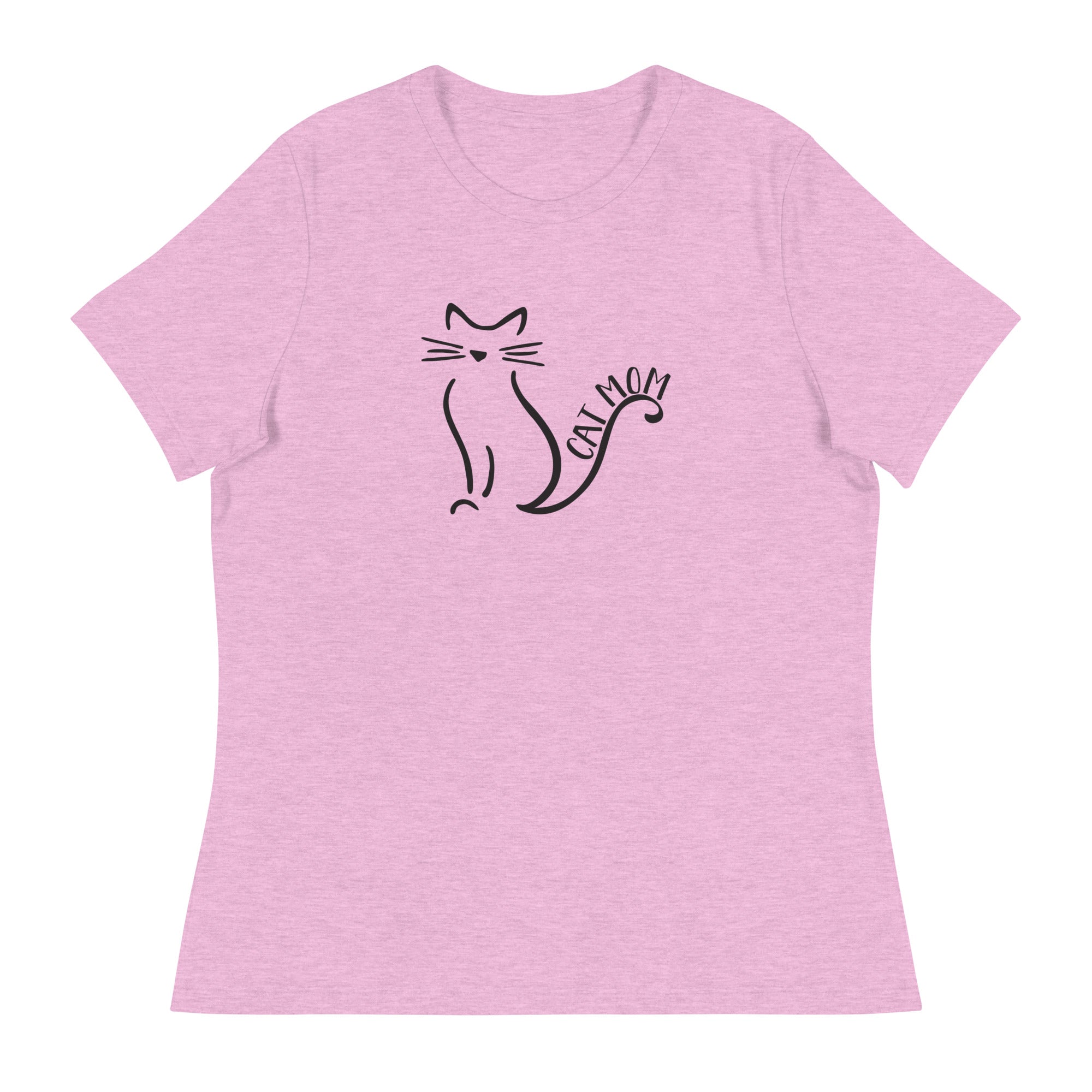 Cat Mom Outlined Women's Relaxed T-Shirt