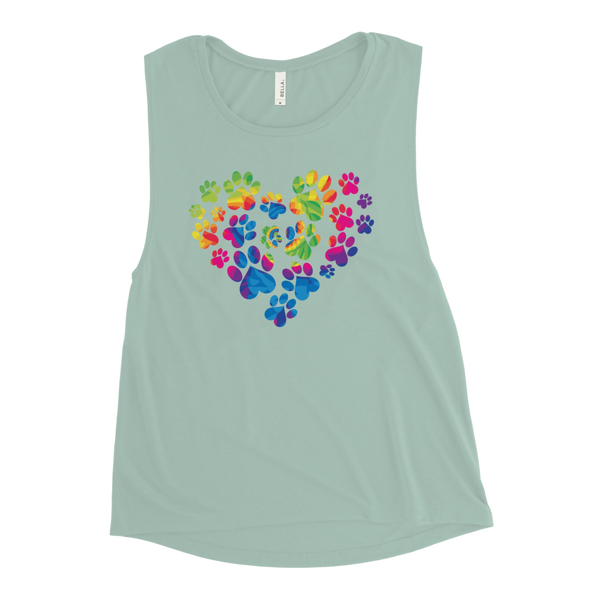 Anniversary Paw Print Love Ladies’ Athletic Tank