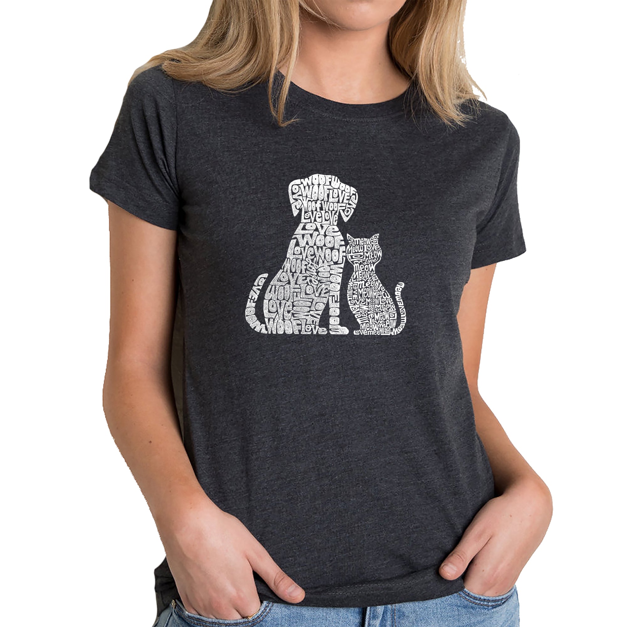 Dogs and Cats  - Women's Premium Blend Word Art T-Shirt