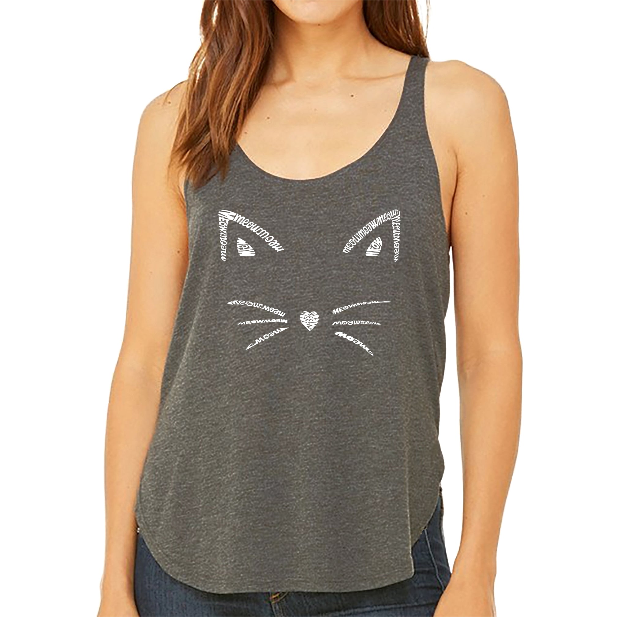 Whiskers  - Women's Premium Word Art Flowy Tank Top