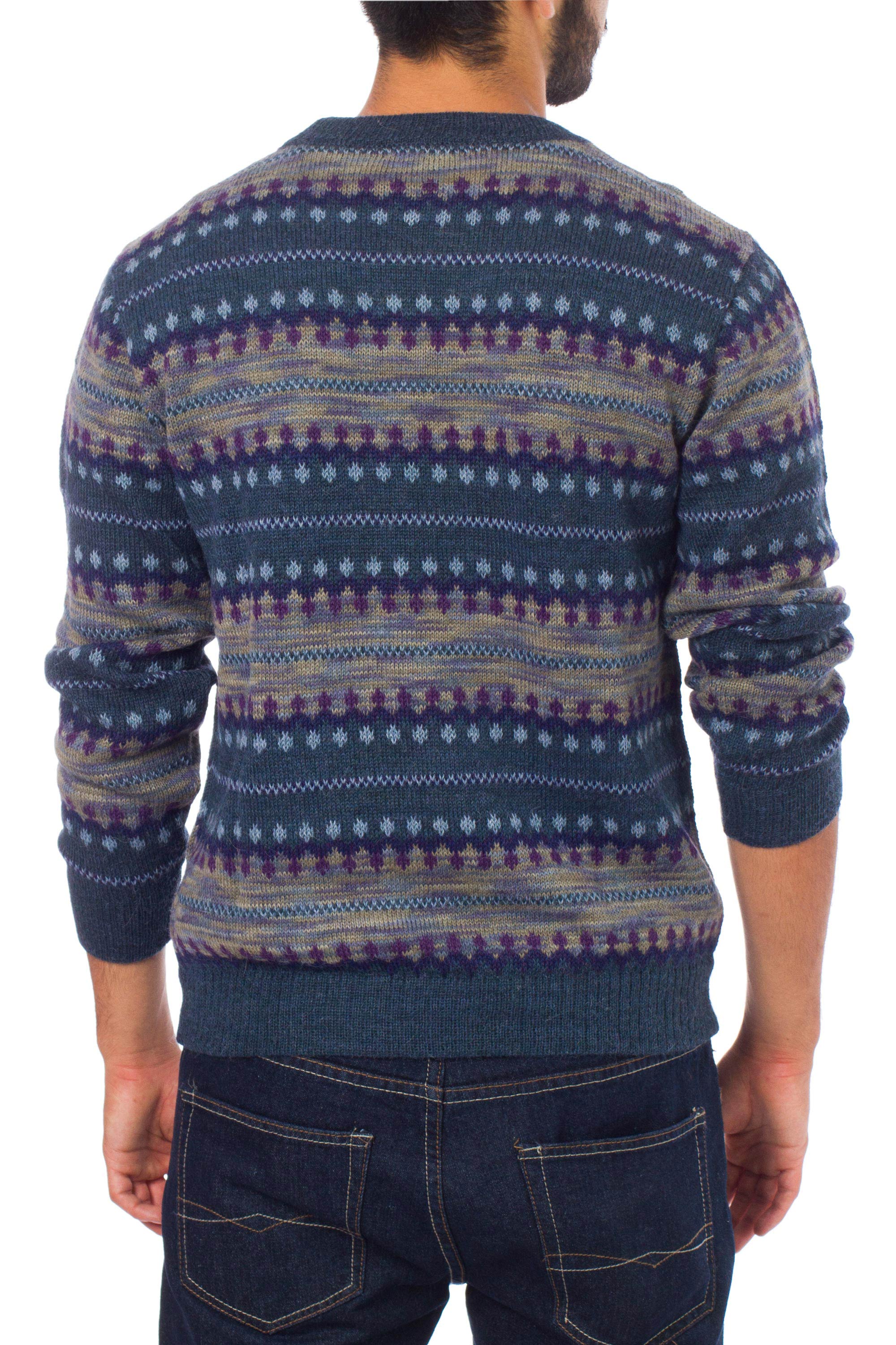 Cajamarca Blues Blue Men's Alpaca Sweater