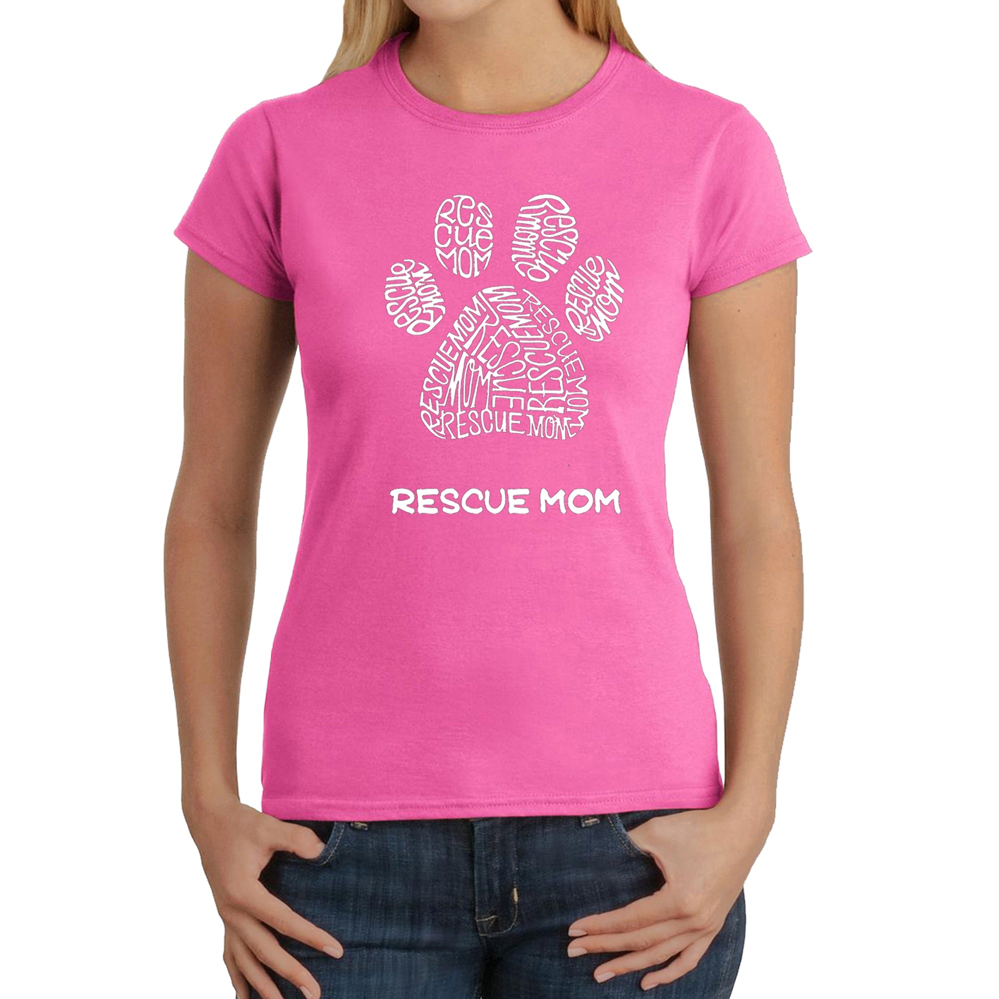 Rescue Mom  - Women's Word Art T-Shirt