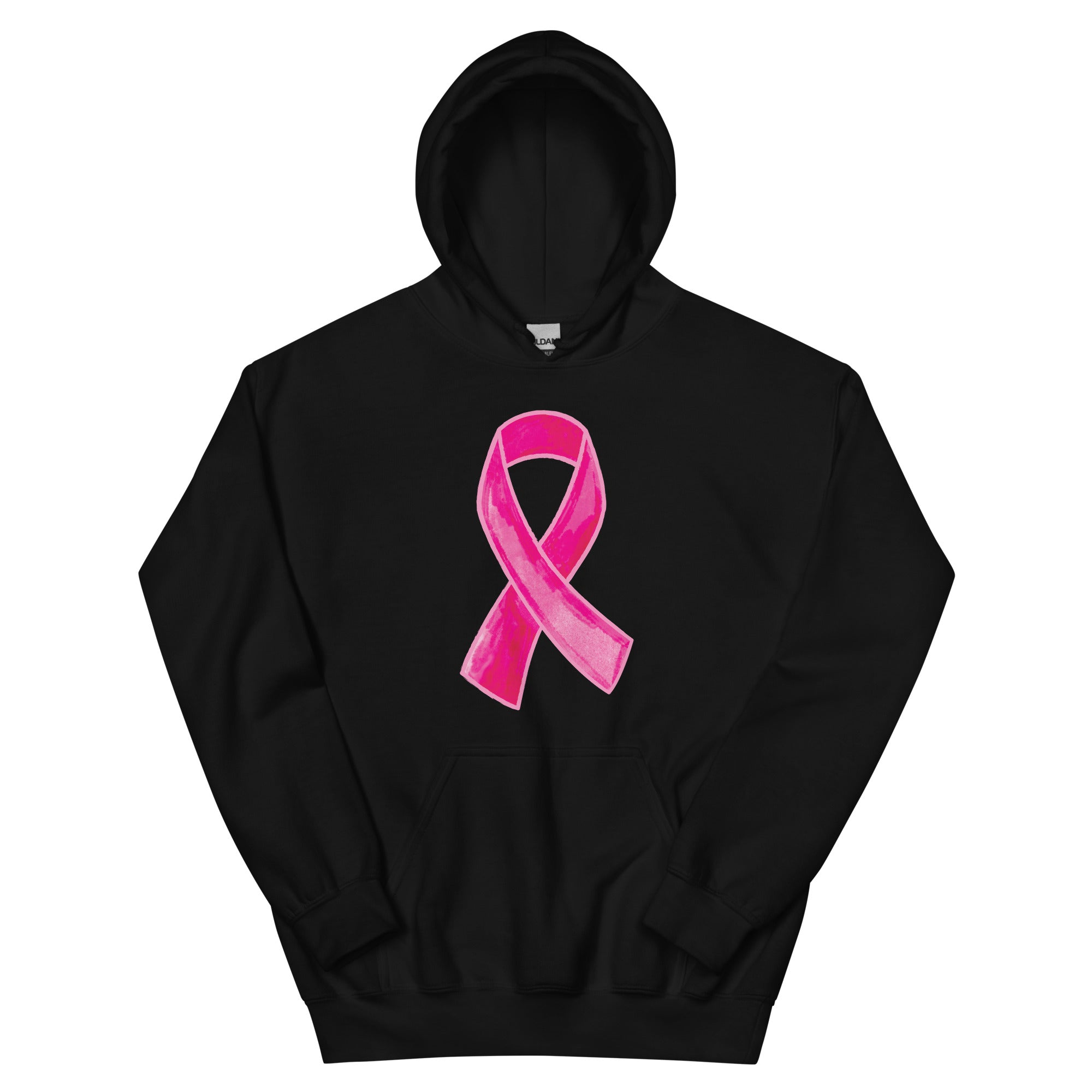 Watercolor Pink Ribbon Hoodie