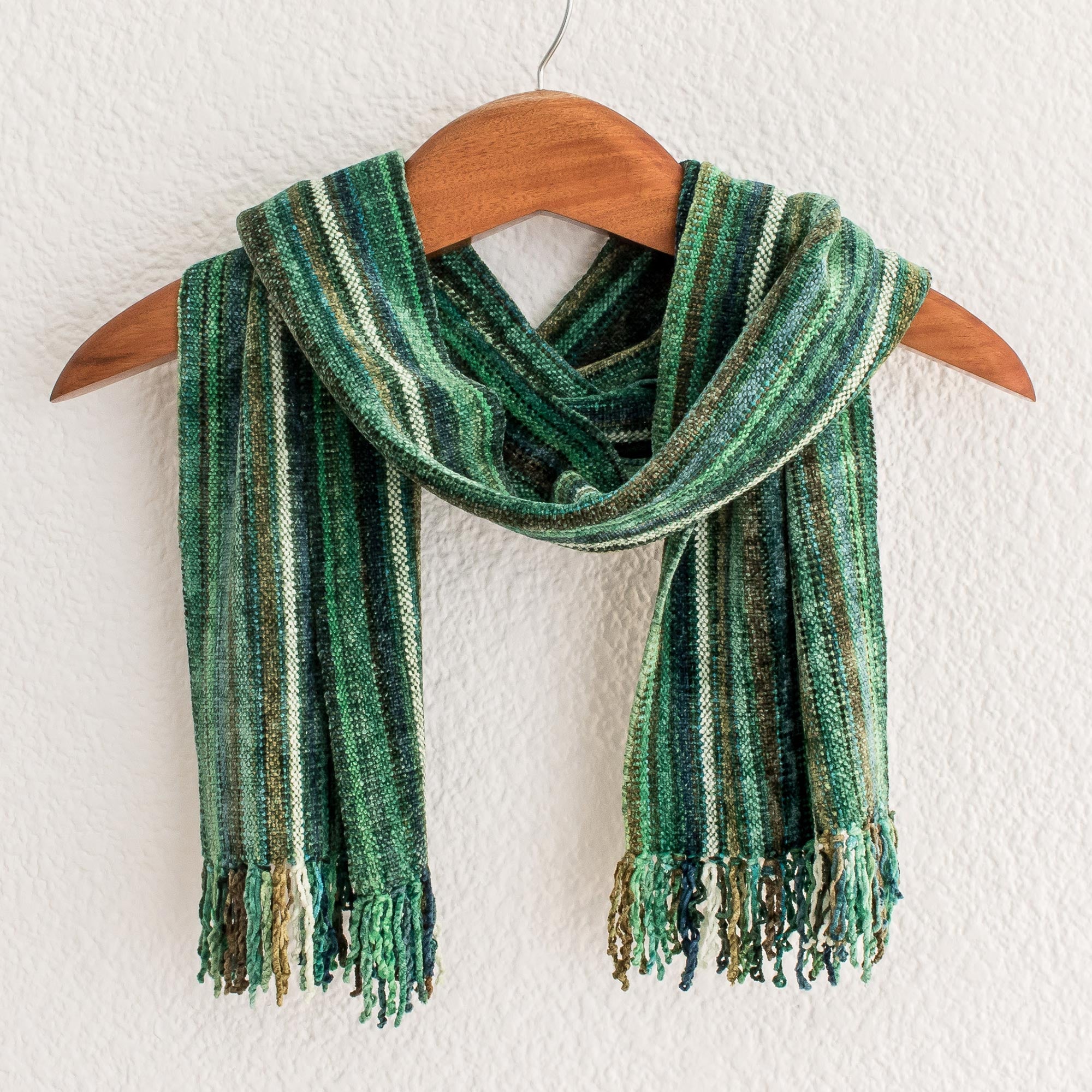 Rainforest Guatemalan Rayon Chenille Scarf