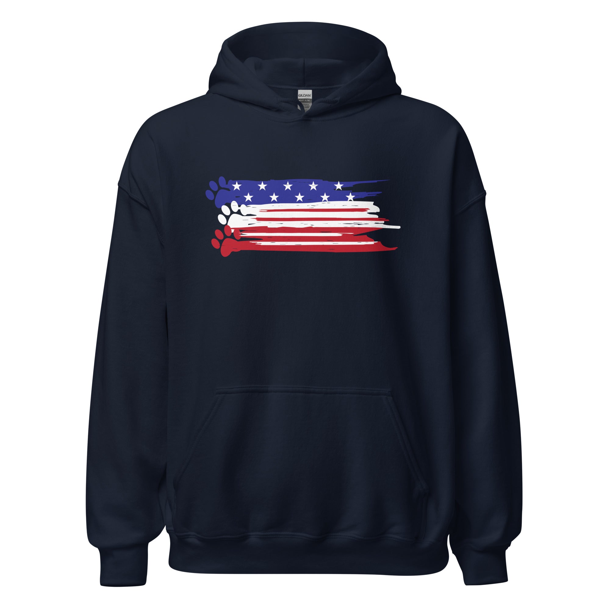 Painted Flag Paw Prints Hoodie