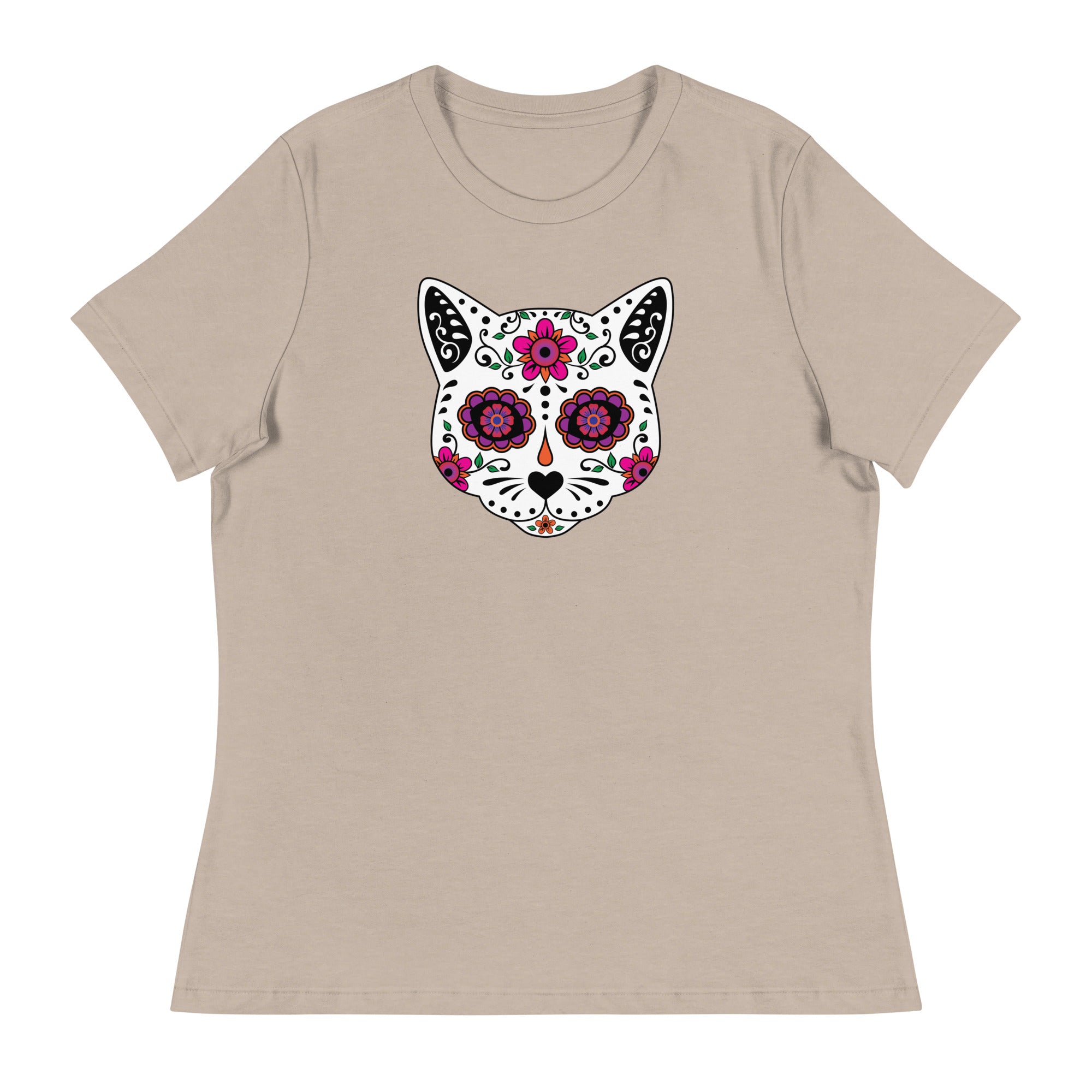 Sugar Skull Cat Women's Relaxed T-Shirt