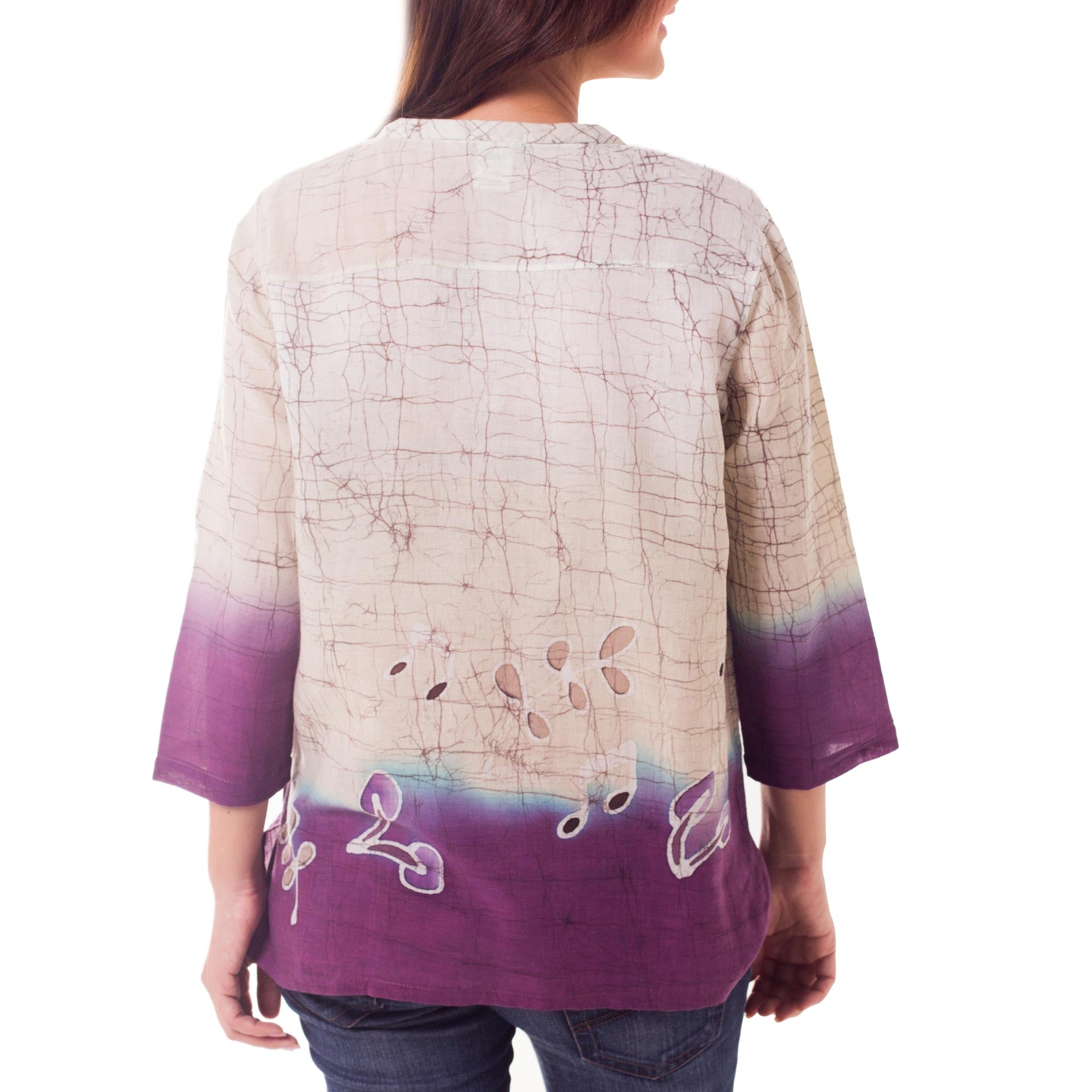 Purple Songbird Batik Tunic