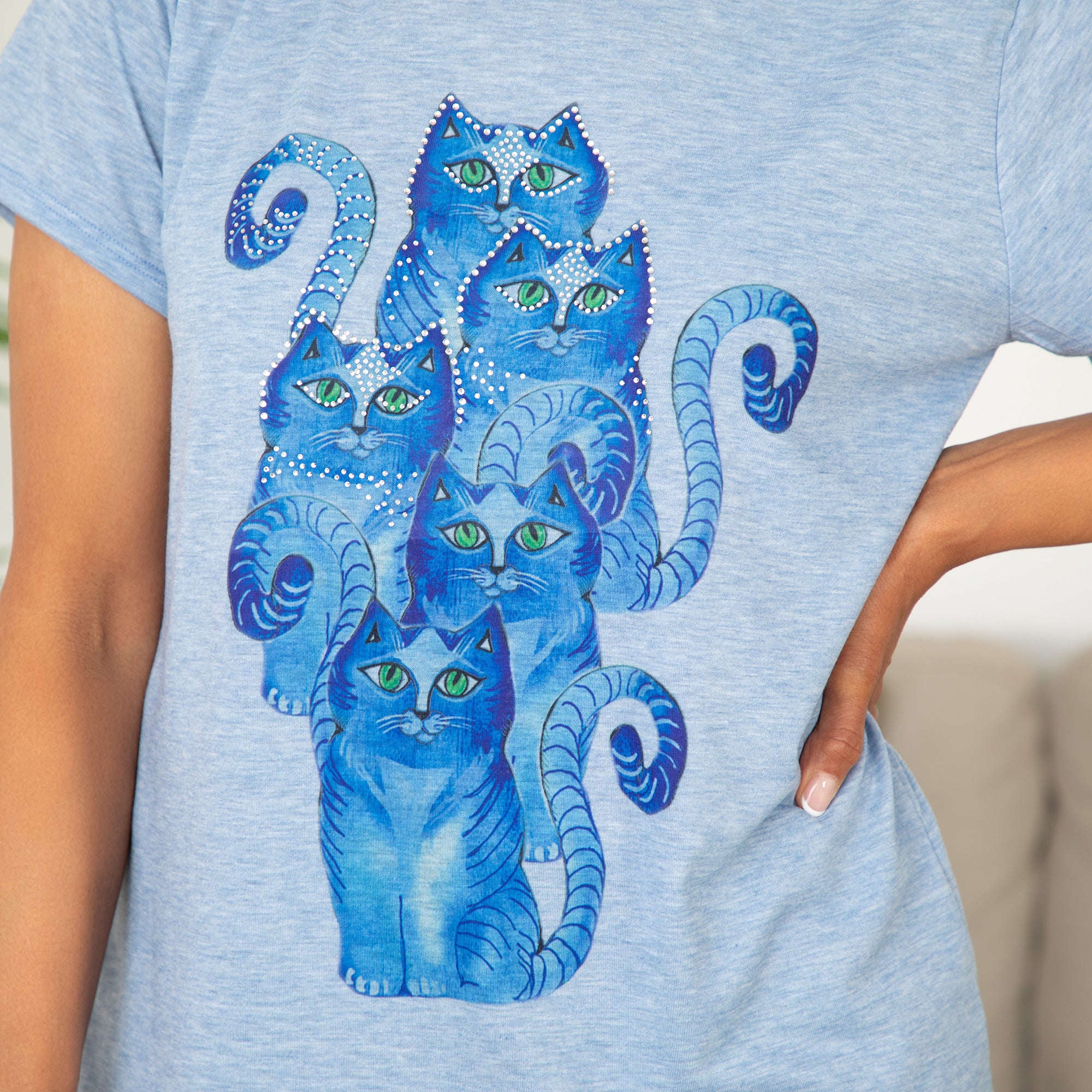 Rhinestones & Cats Tee