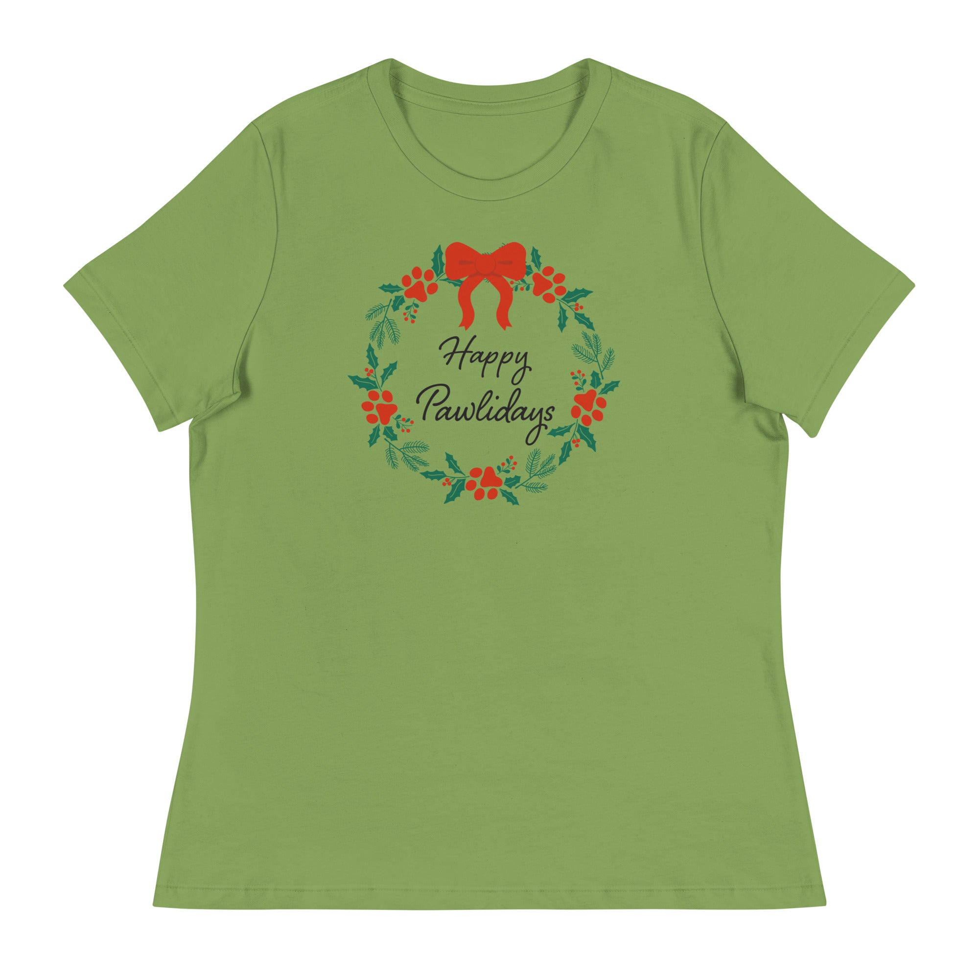 Happy Pawlidays Wreath Women's Relaxed T-Shirt