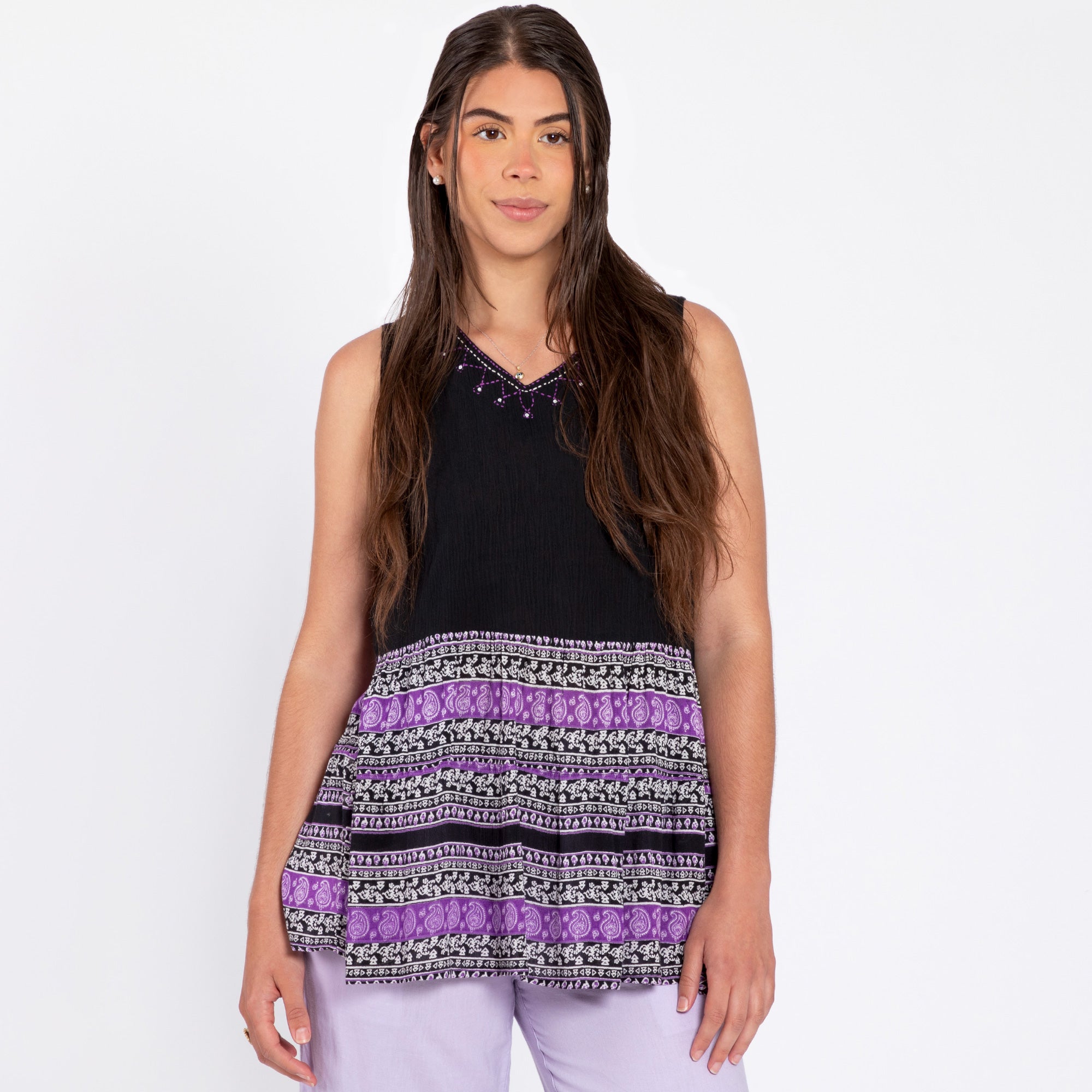 Paisley Garden Sleeveless Top