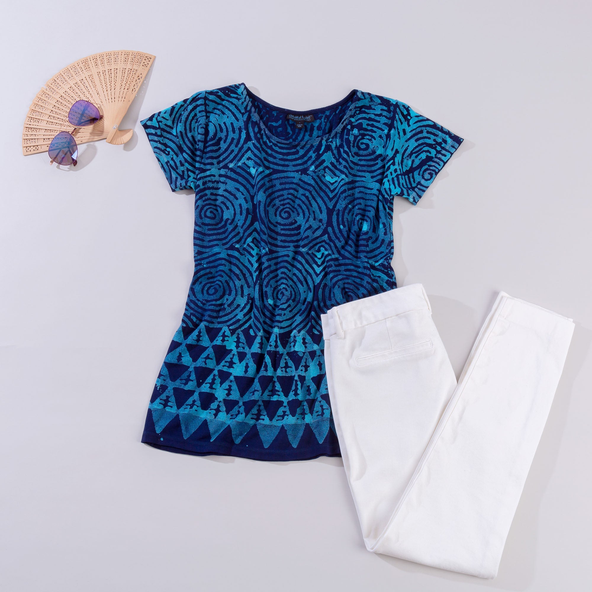 Blue Diamond Short Sleeve Top