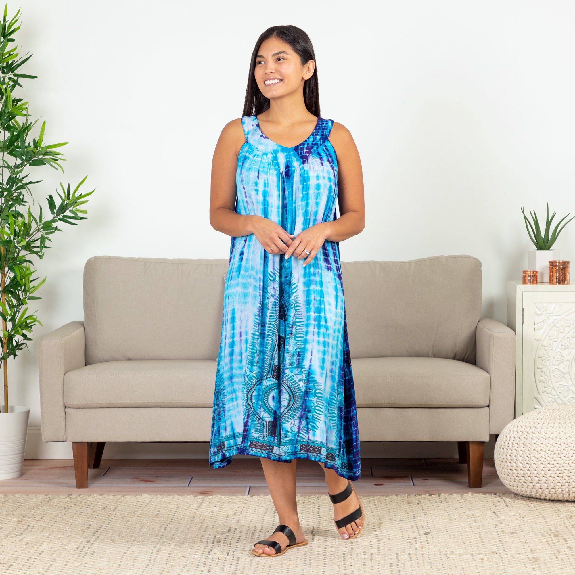 Tie-Dye Midi Tank Dress | Fair Trade