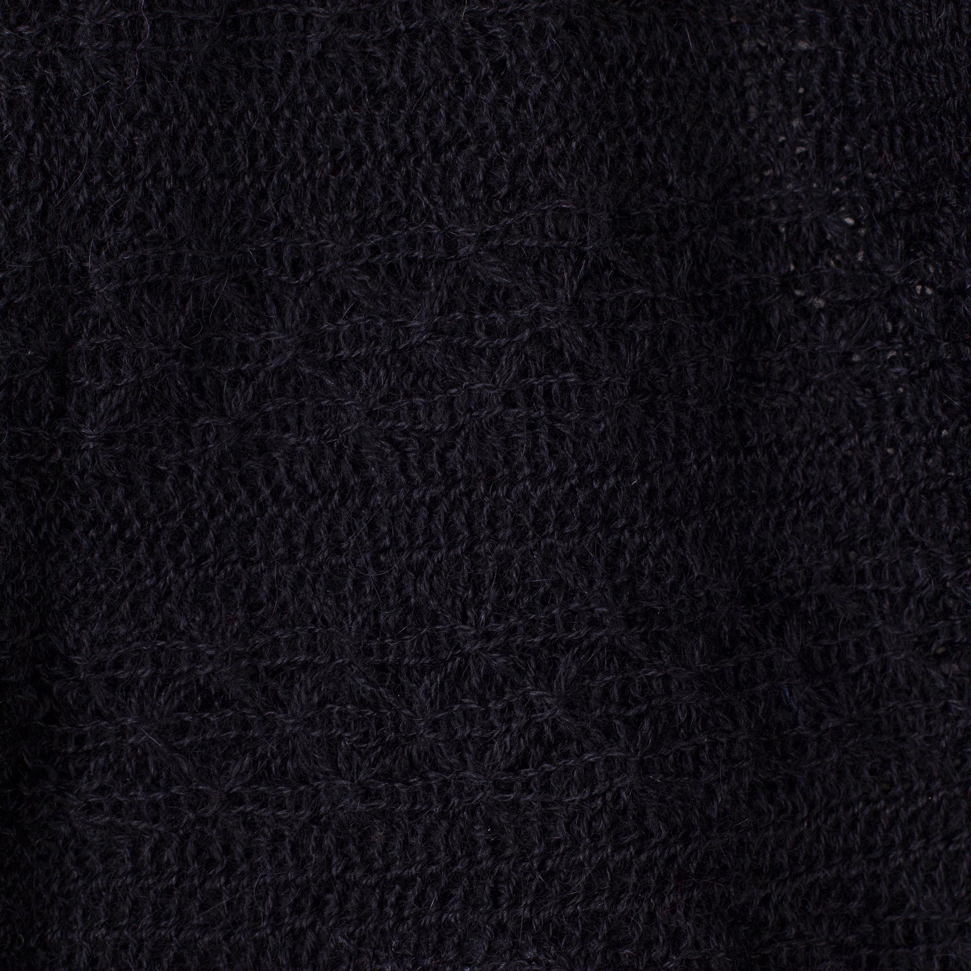 Ebony Intrigue Knitted Black Baby Alpaca Blend Neck Warmer from Peru