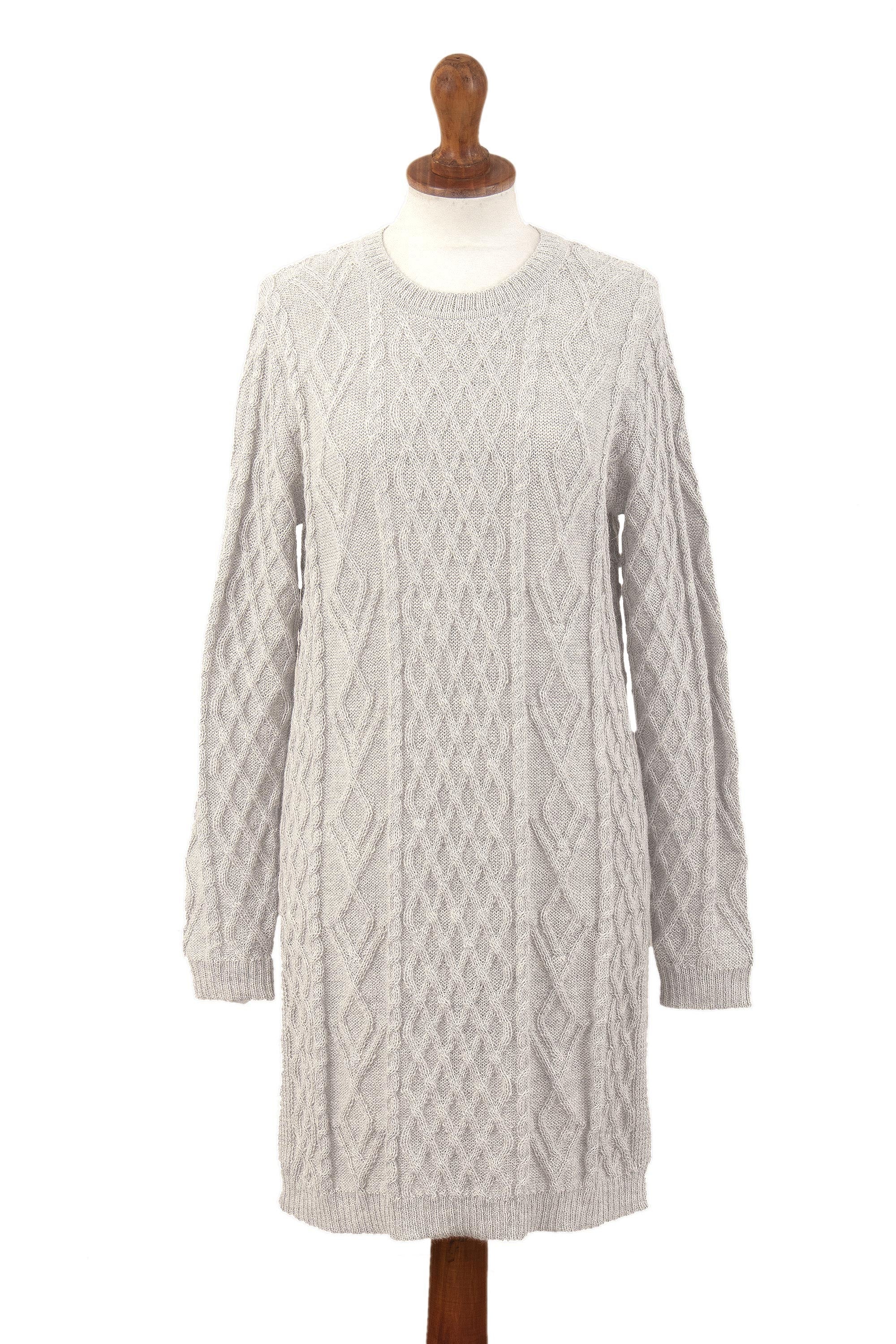 Long Lines in Grey Baby Alpaca Grey Tunic Sweater Dress