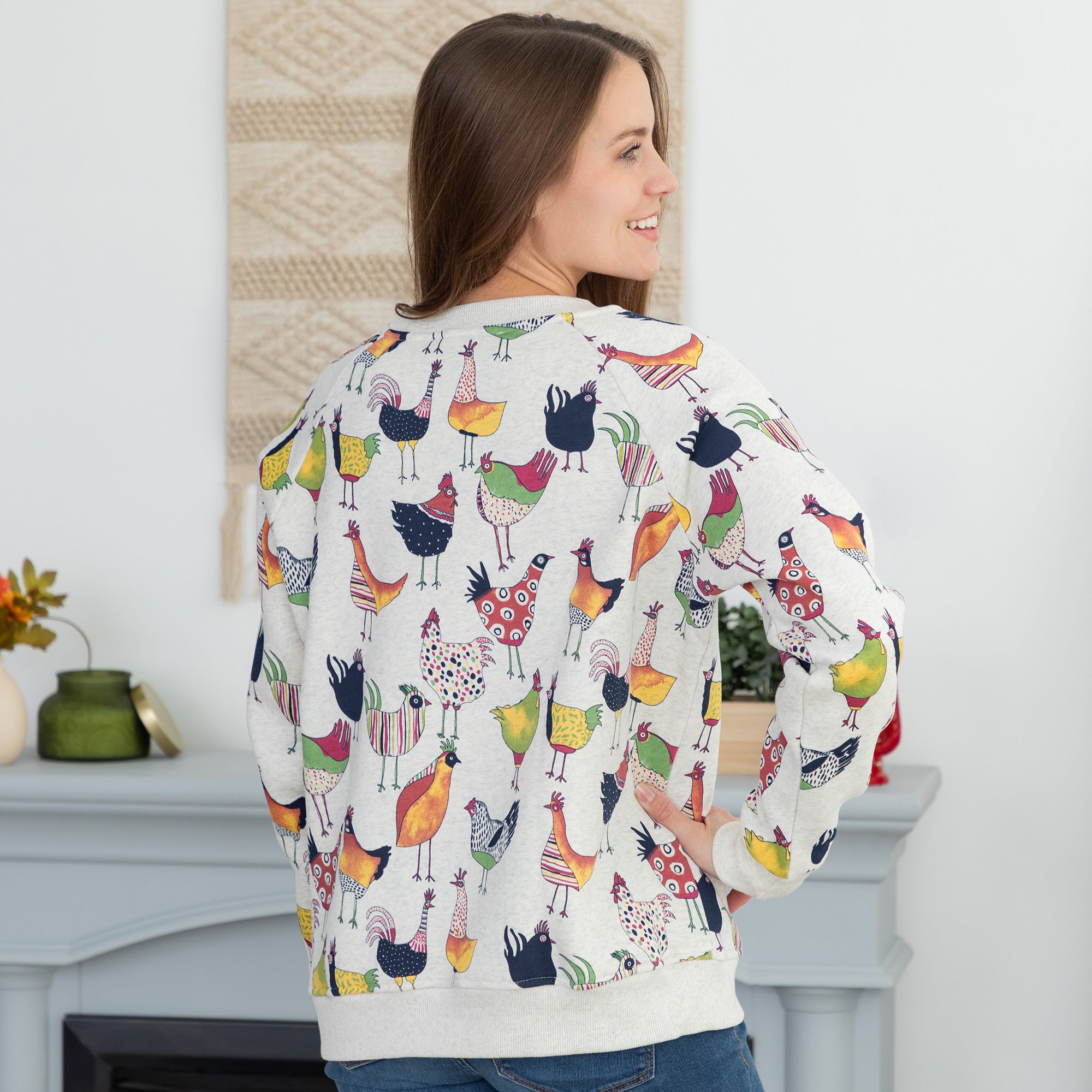 All Over Rooster Crewneck Sweatshirt