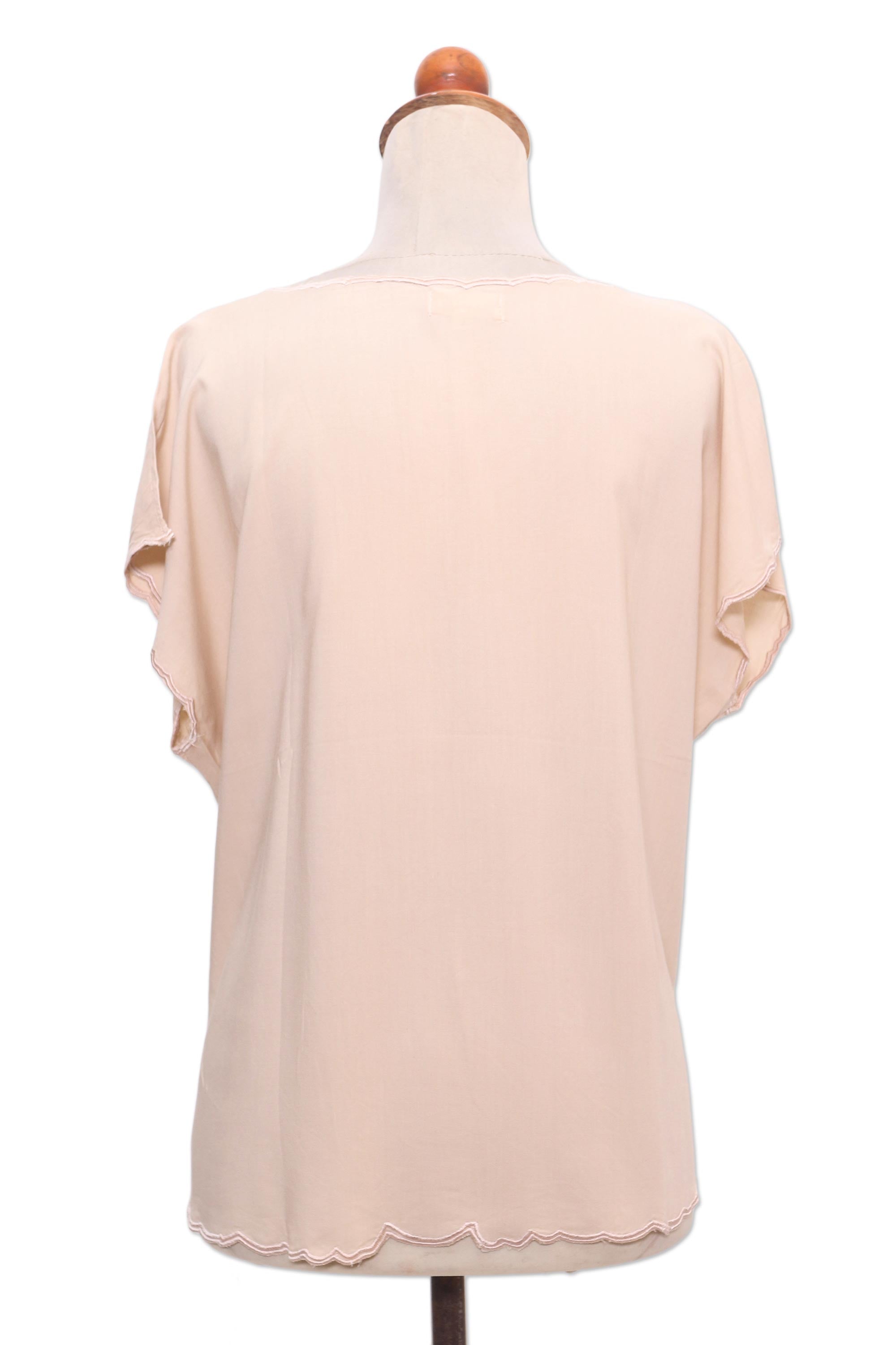 Timeless Tee in Ivory Ivory Short-Sleeved Rayon Blouse