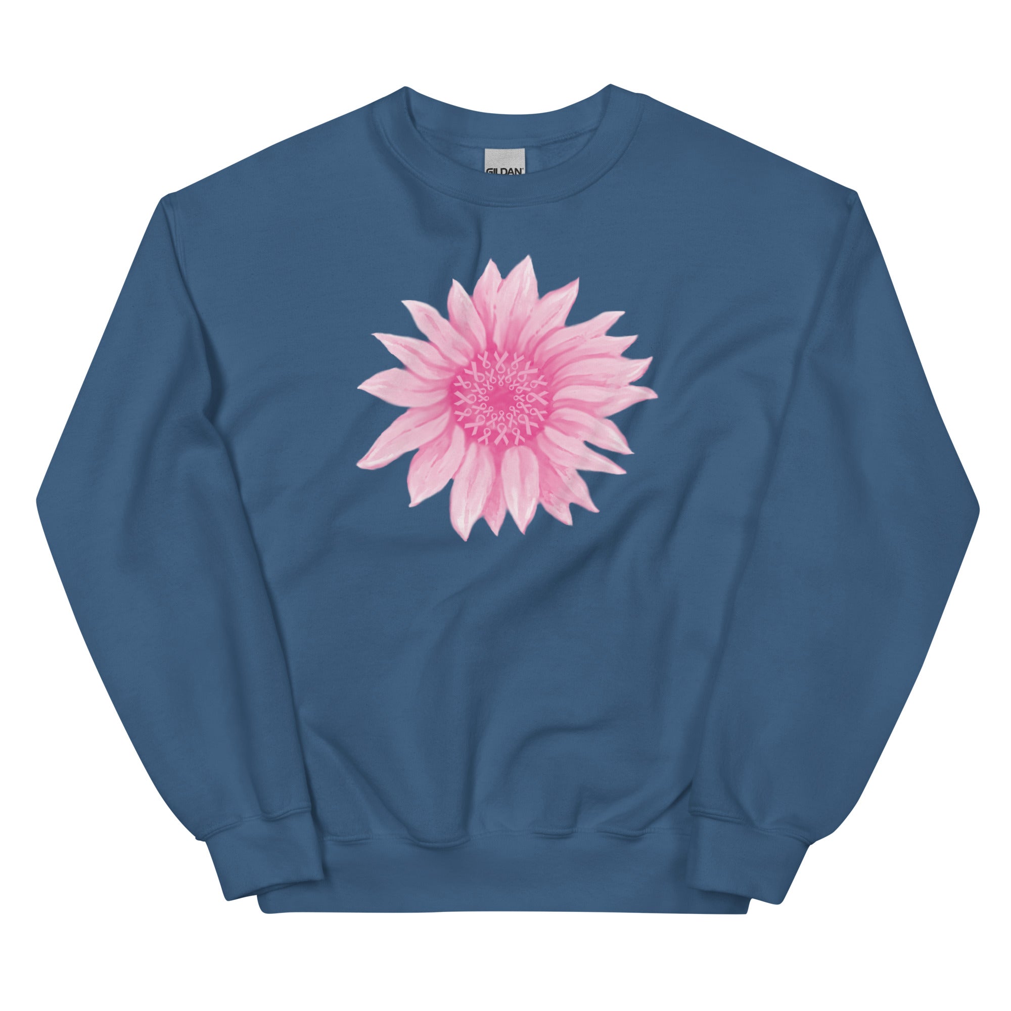 Pink Ribbon Sunflower Crewneck Sweatshirt