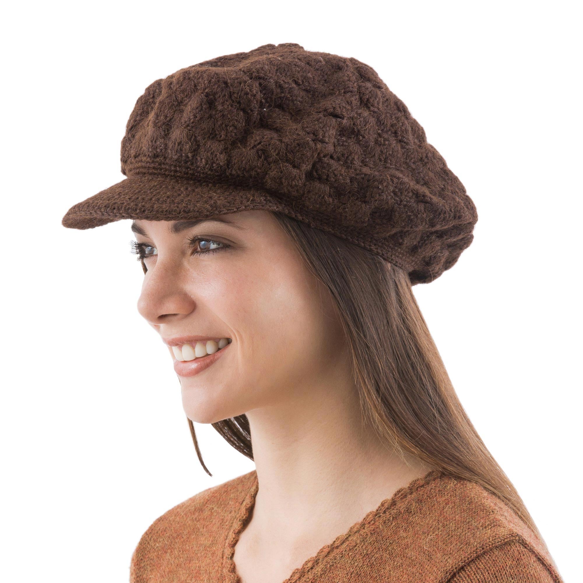 Chocolate Cap 100% alpaca hat