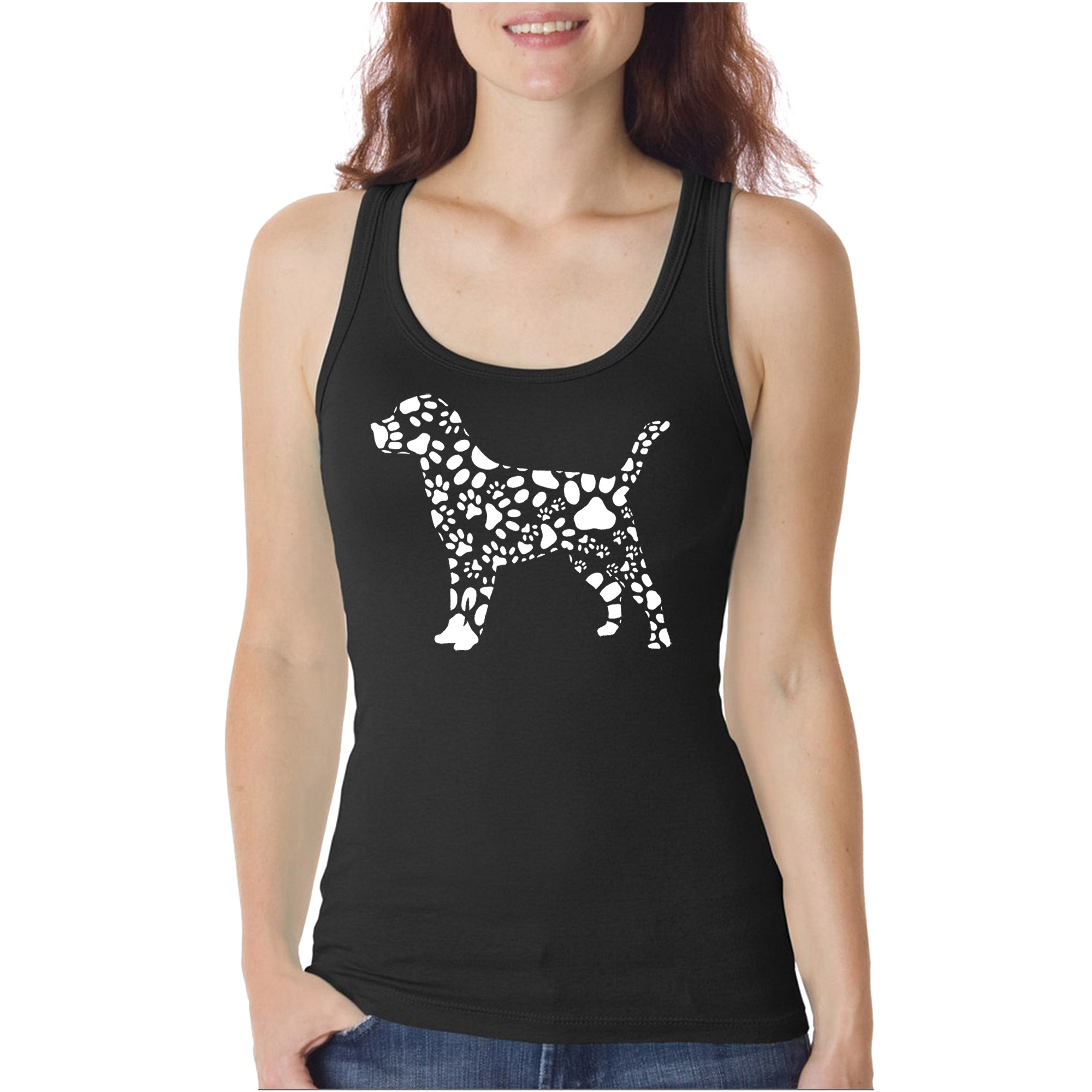 Dog Paw Prints  - Women's Word Art Tank Top