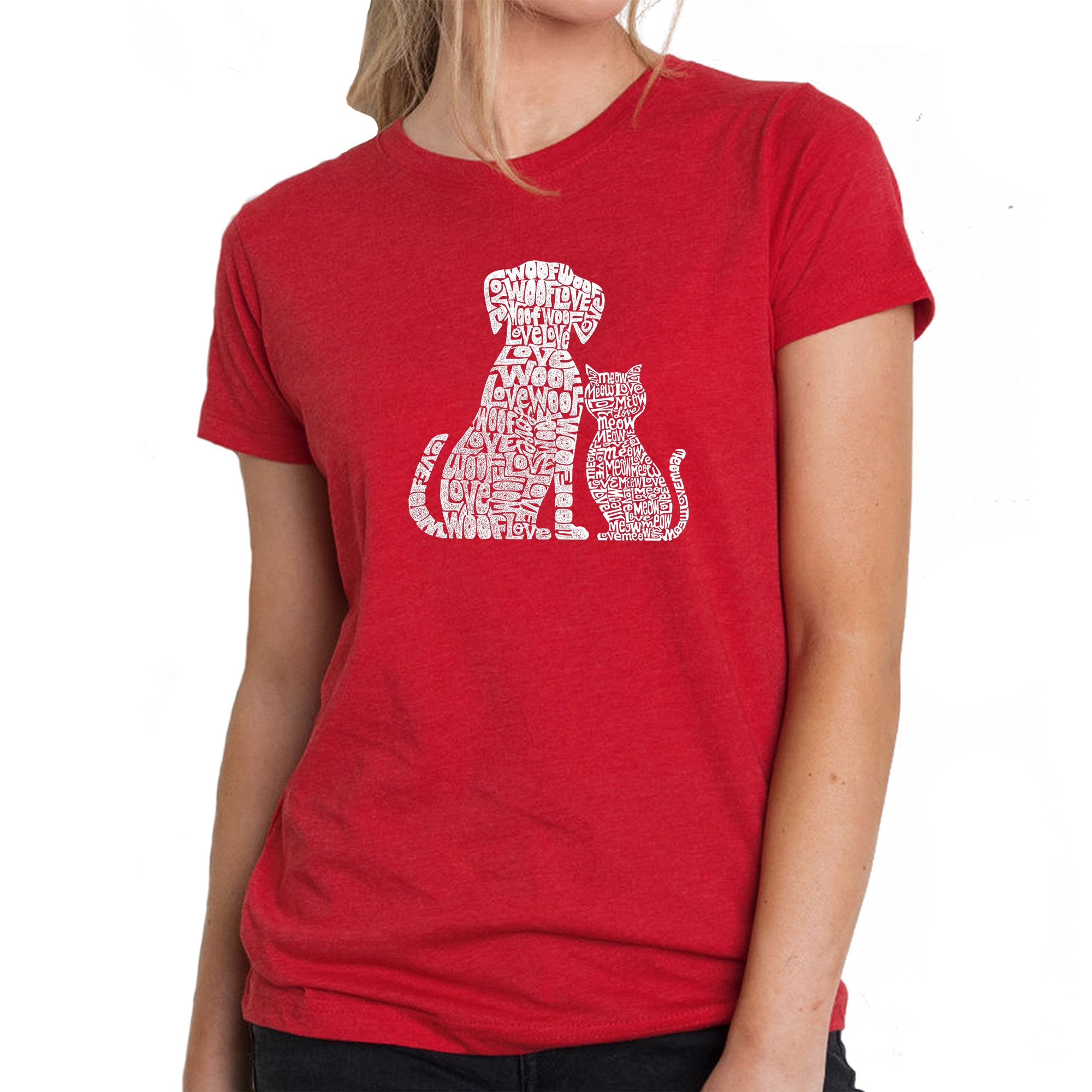 Dogs and Cats  - Women's Premium Blend Word Art T-Shirt