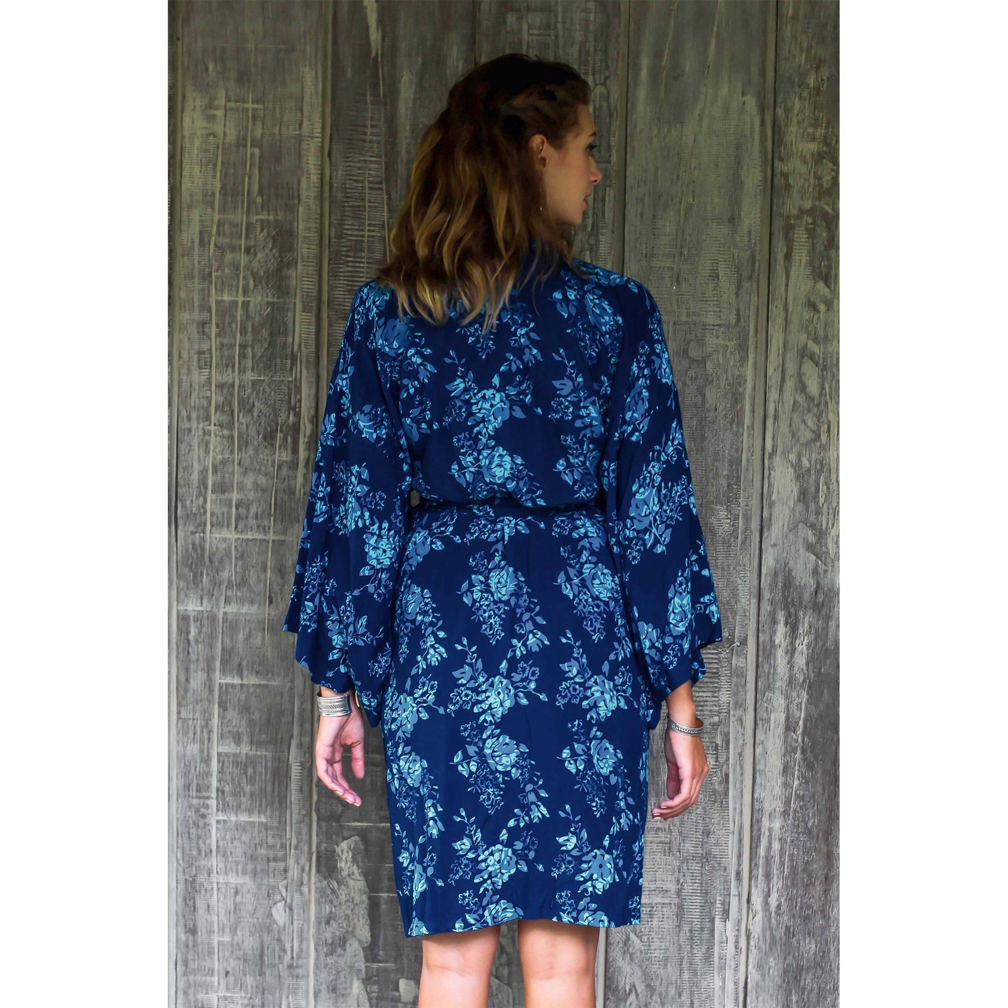 Blue Handcrafted Batik Robe