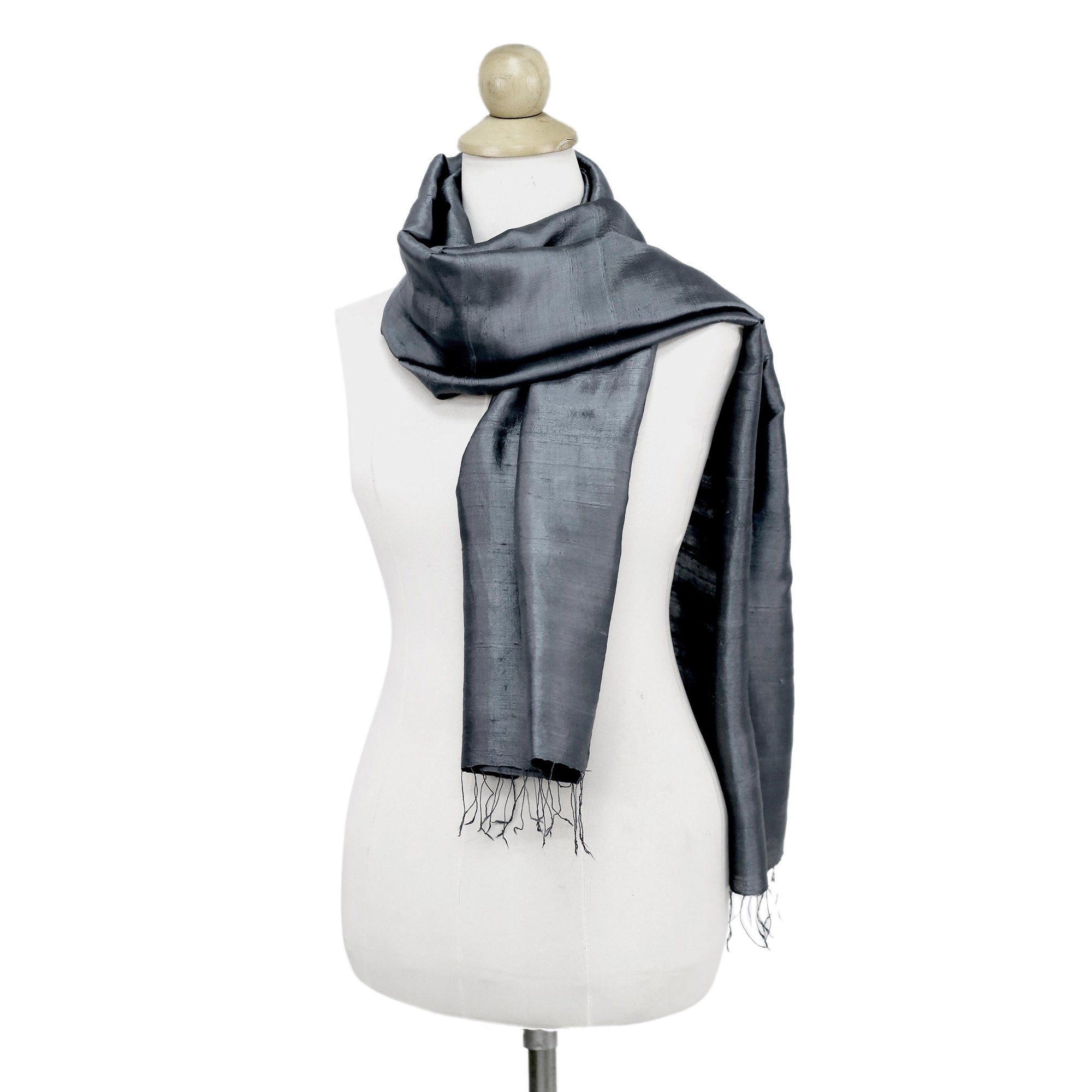 Otherworldly in Iron Grey Silk Scarf