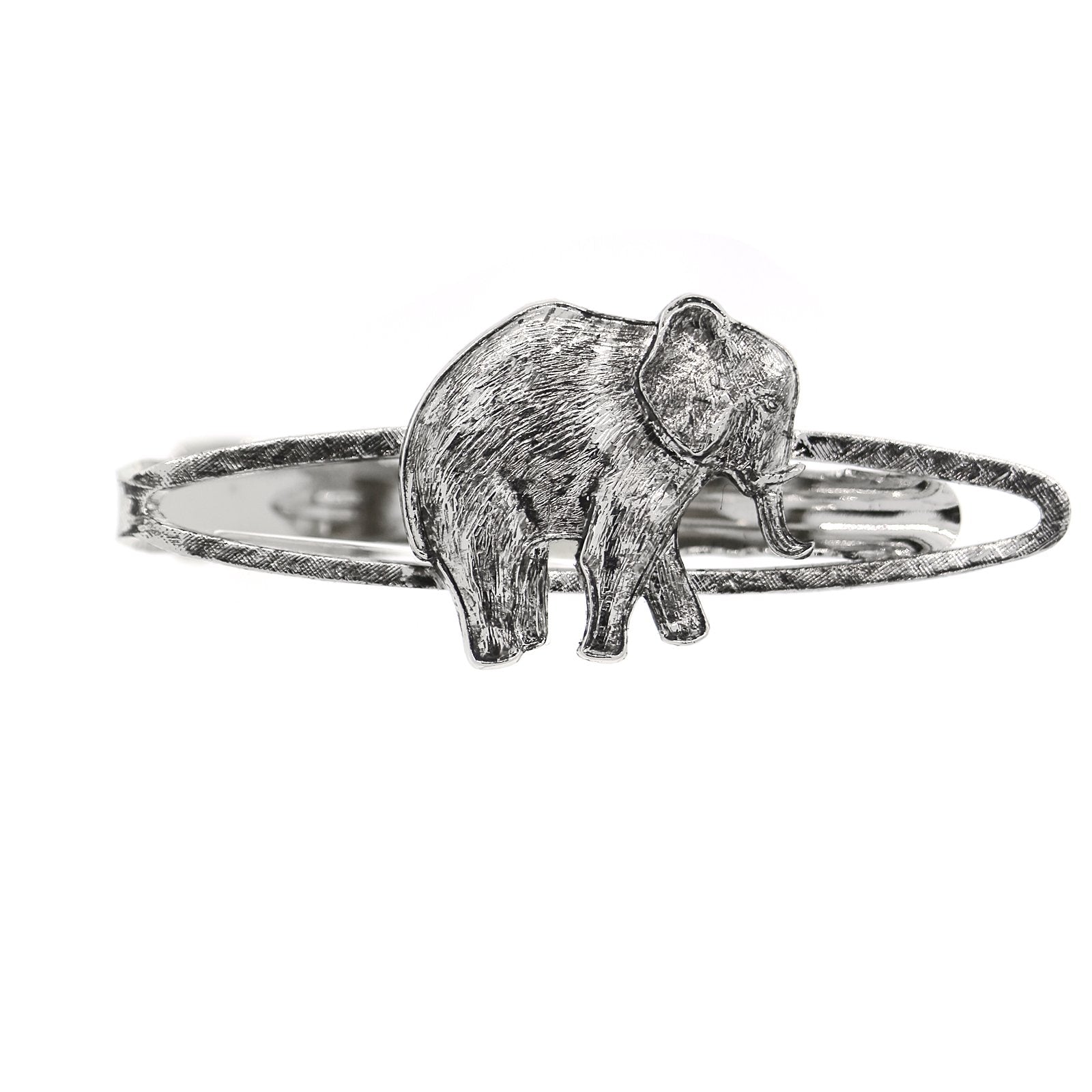 1928 Jewelry Silver-Tone Elephant Tie Bar Clip