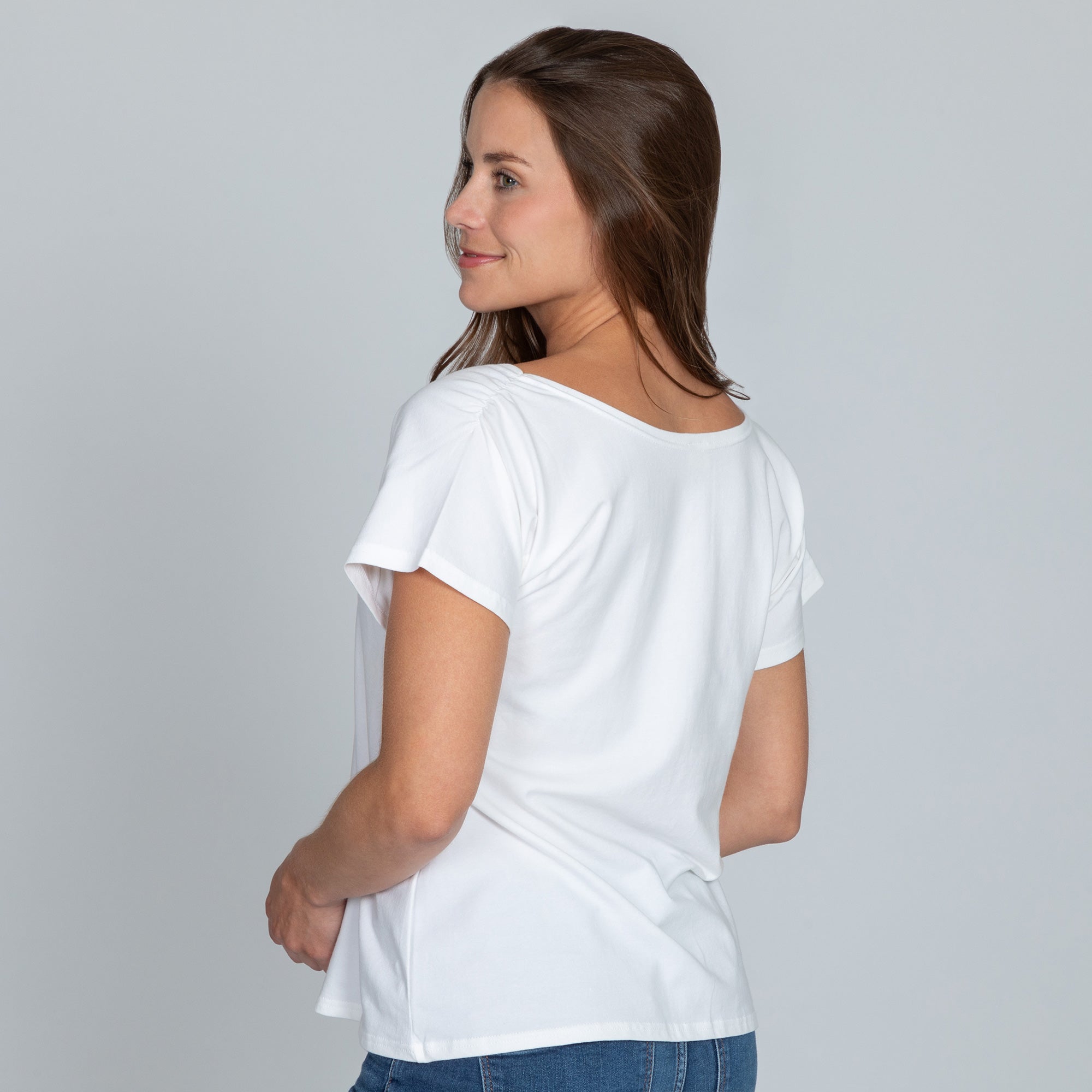 Organic Shirred Sleeve Tee