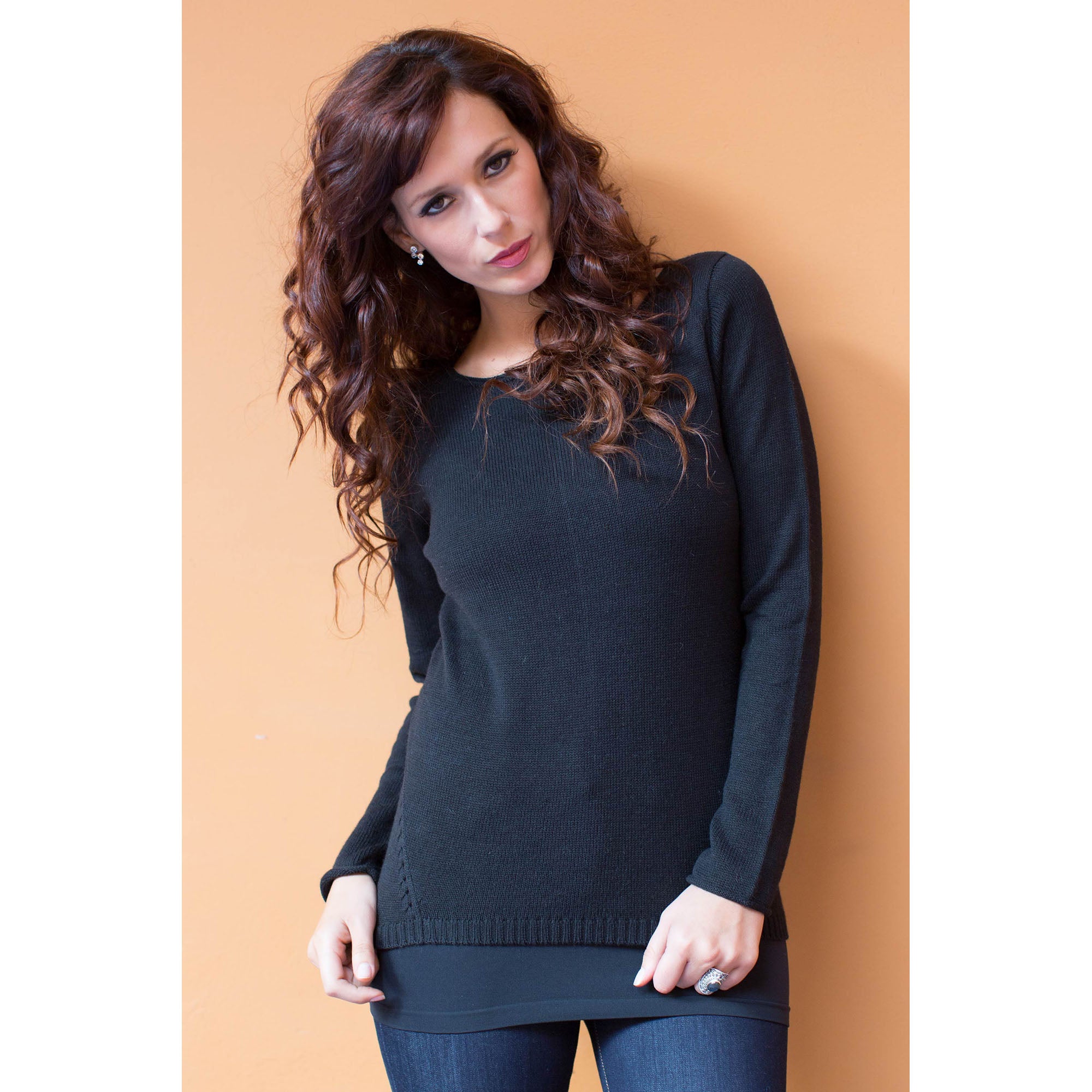 Puno Black Cotton & Alpaca Sweater