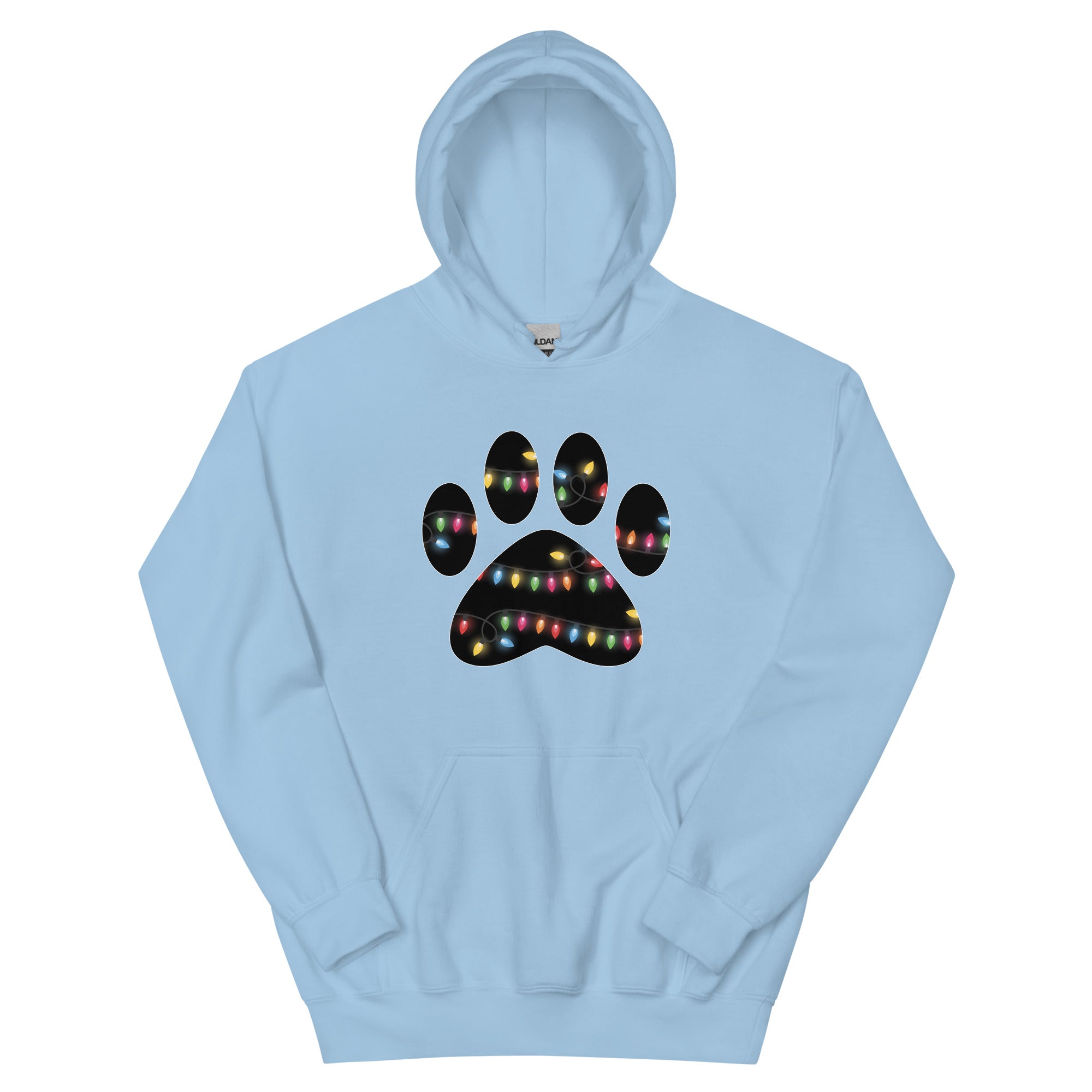 Christmas Lights Paw Print Hoodie