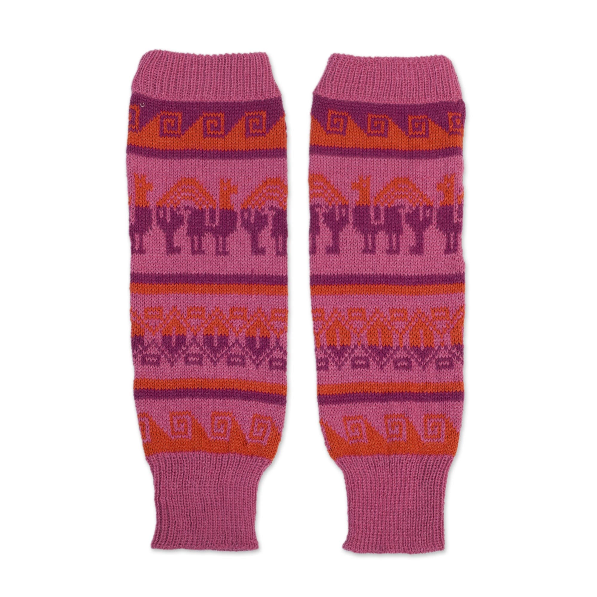 Rainbow Pink Alpaca Blend Leg Warmers