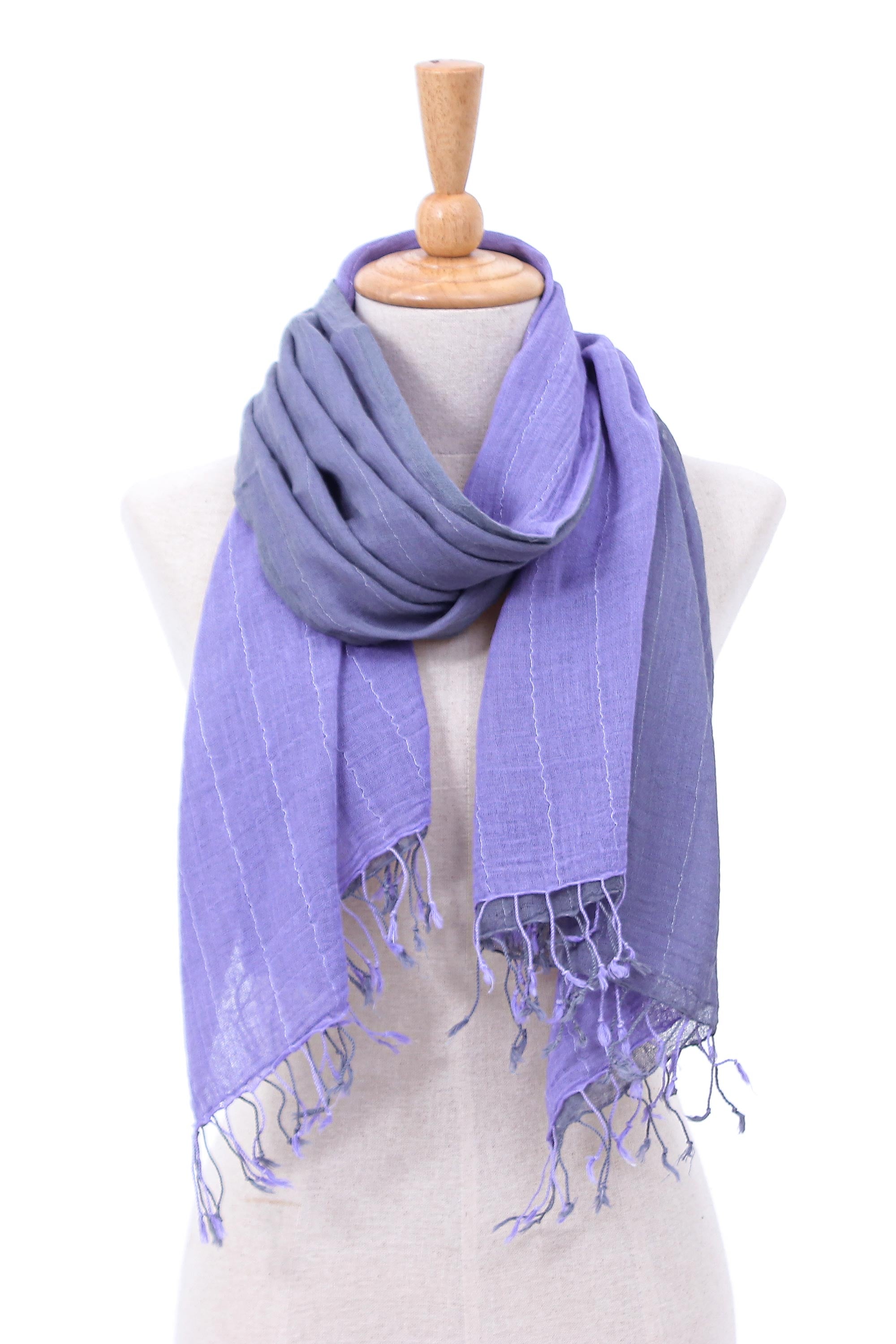 Purple Duo Thai Purple Cotton Scarf