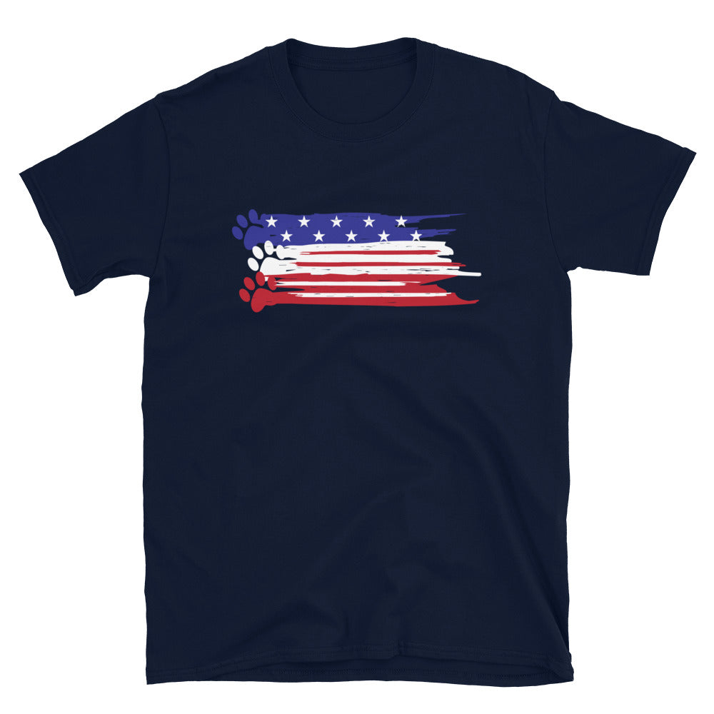 Painted Flag Paw Prints T-Shirt