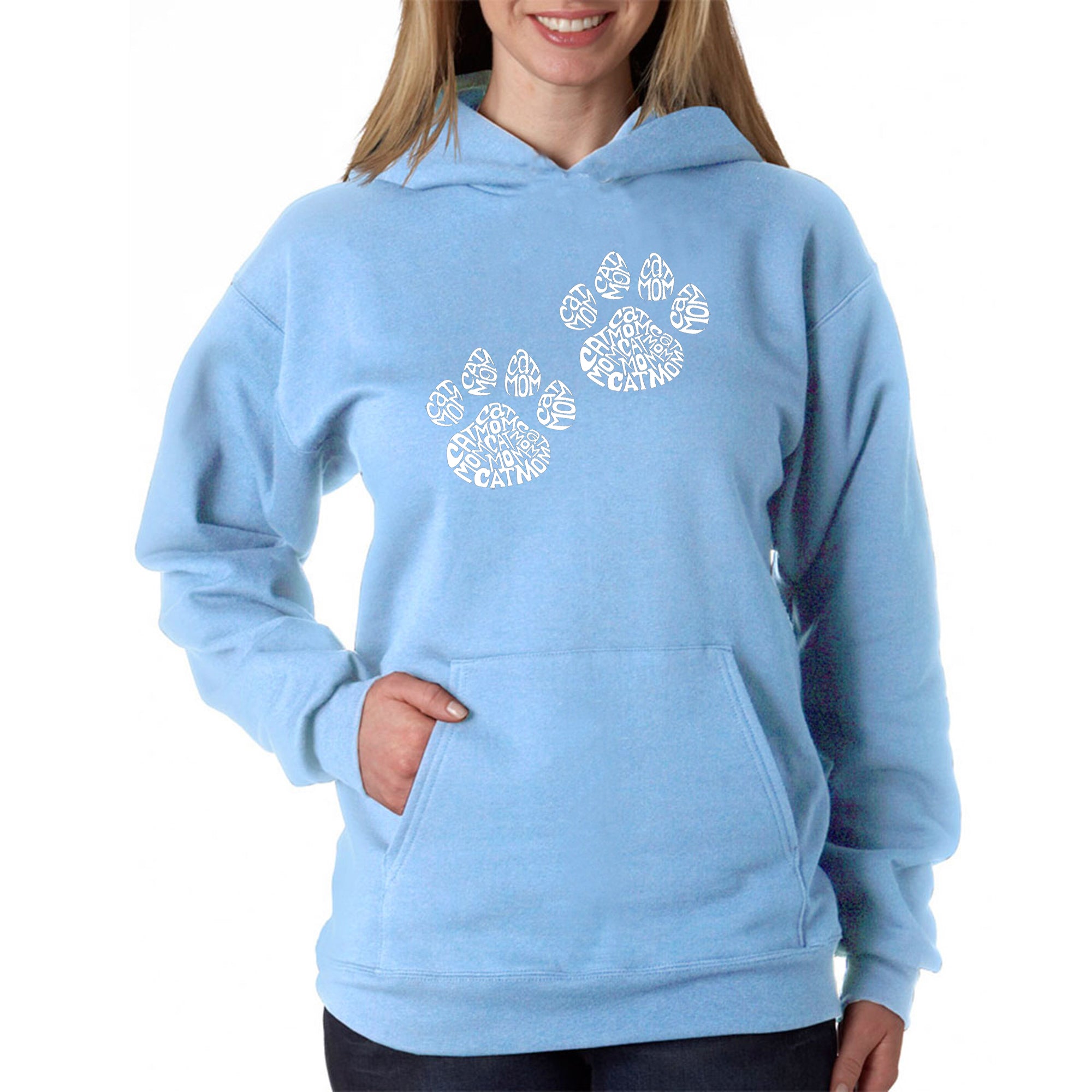 Cat Mom  - Women's Word Art Hooded Sweatshirt