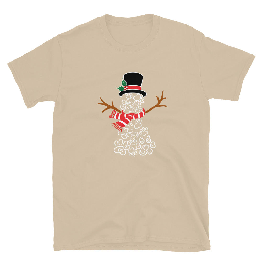 Snowman of Paw Prints T-Shirt