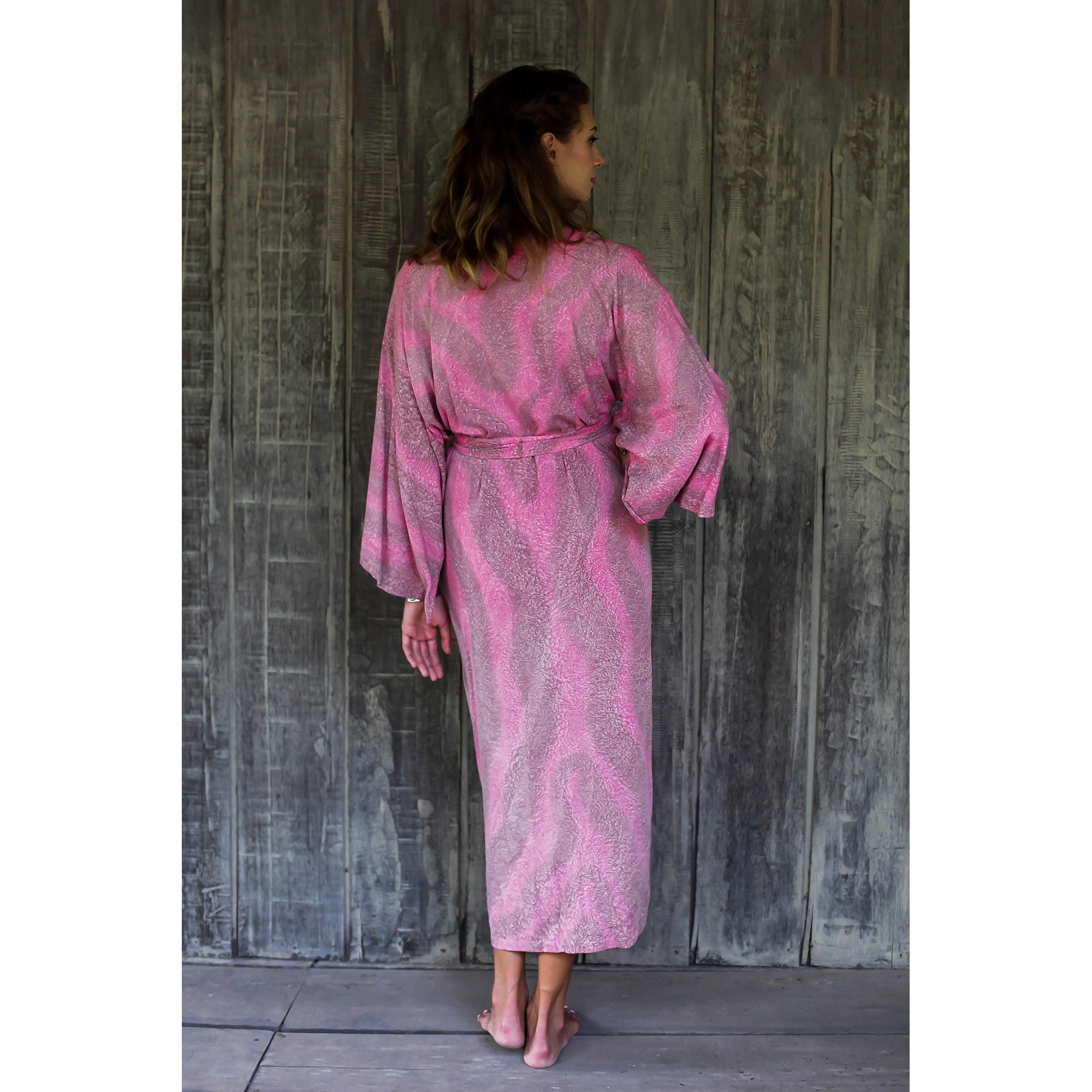 Coral Reef Pink Rayon Robe