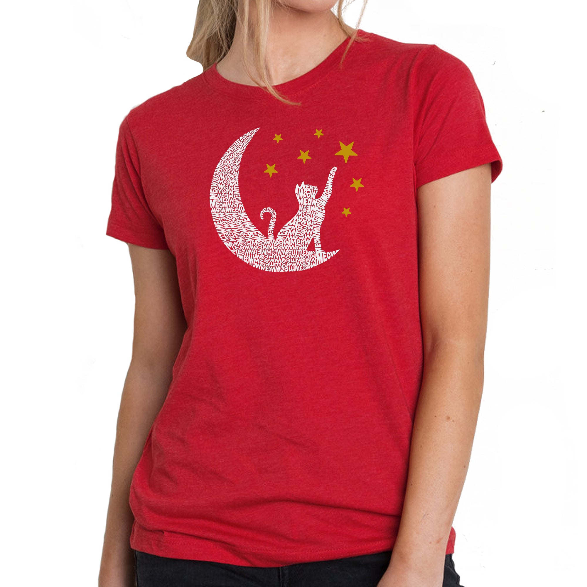 Cat Moon - Women's Premium Blend Word Art T-Shirt