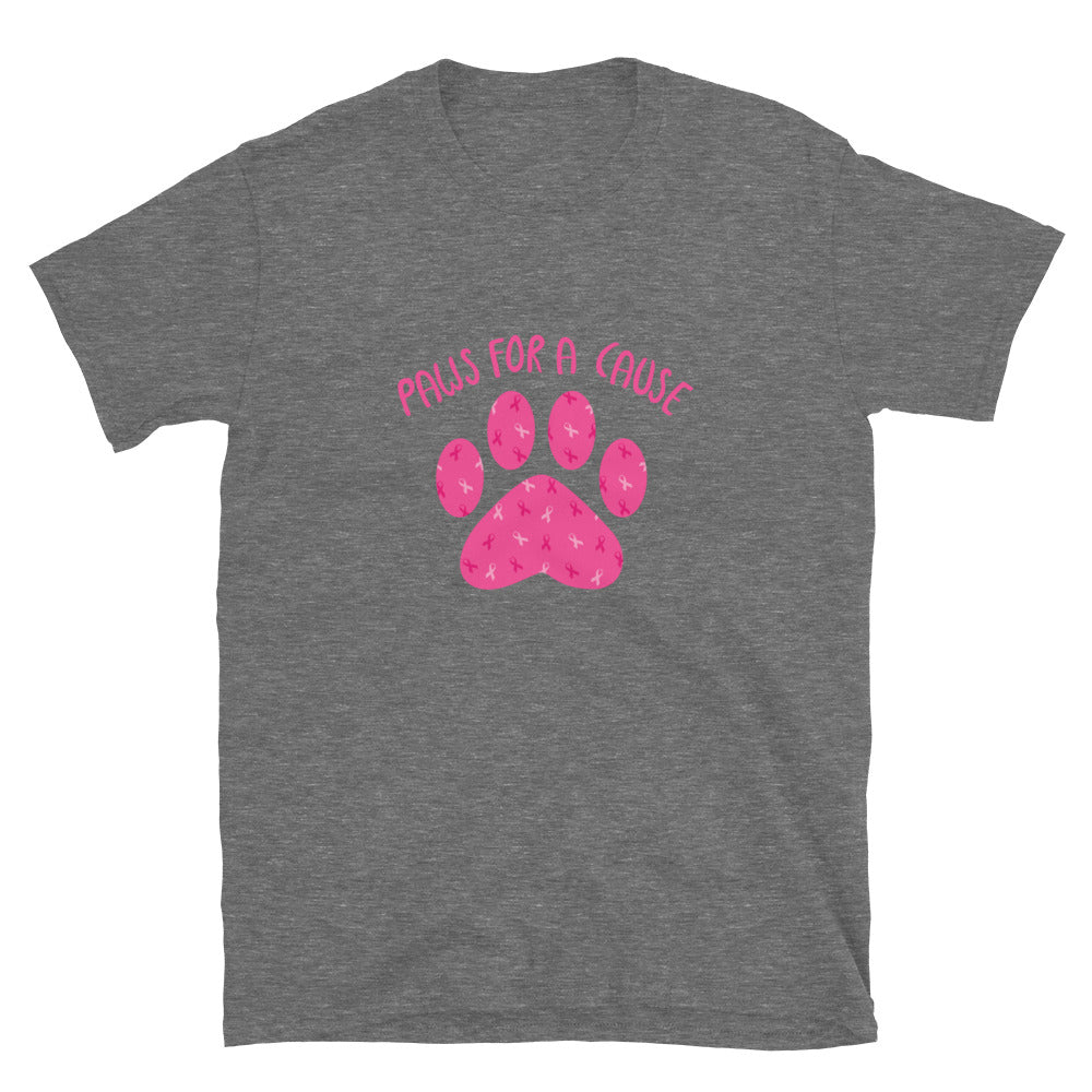 Paws For A Cause Pink Ribbon Paw Print T-Shirt