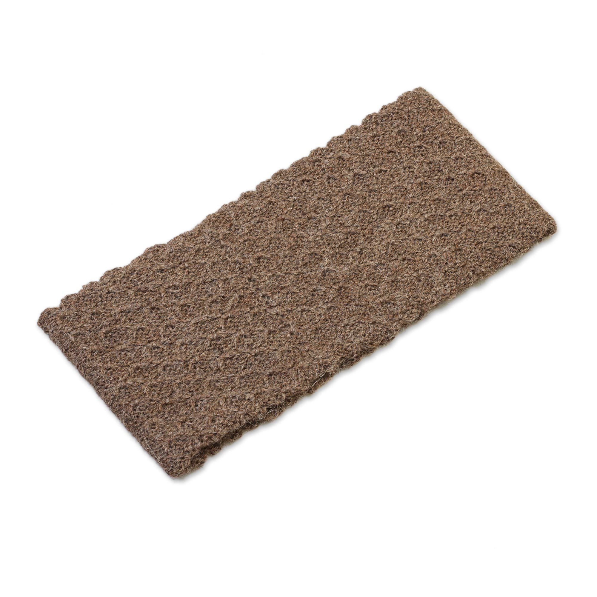 Wavelength in Chestnut Chestnut 100% Baby Alpaca Honeycomb Pattern Knit Headband