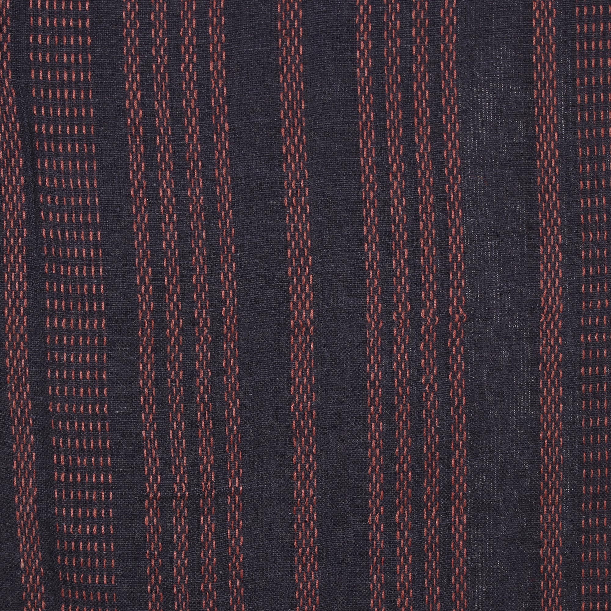 Elegant Combination Navy and Peach Striped Cotton Shawl from India