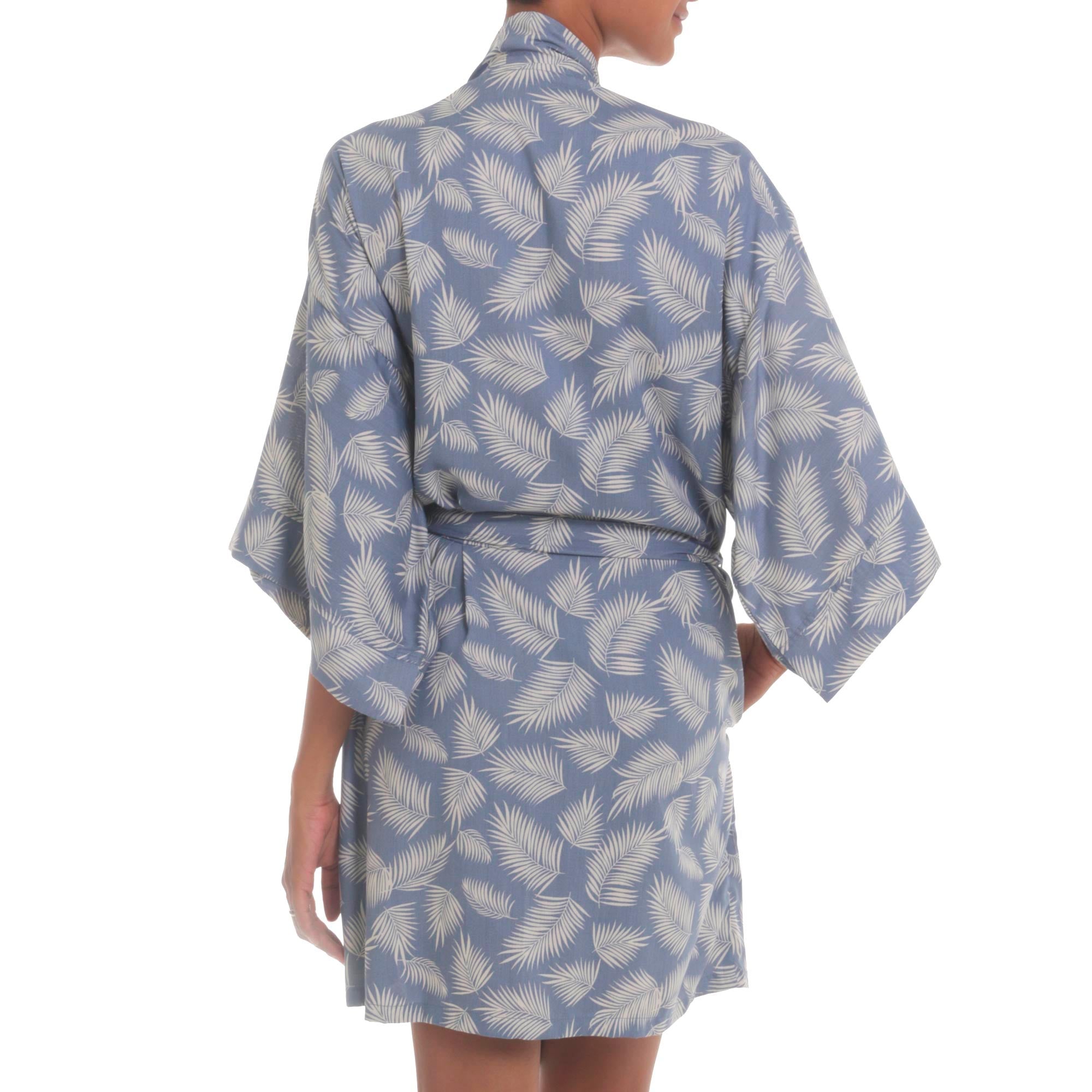 Windy Beach Rayon Robe in Cadet Blue