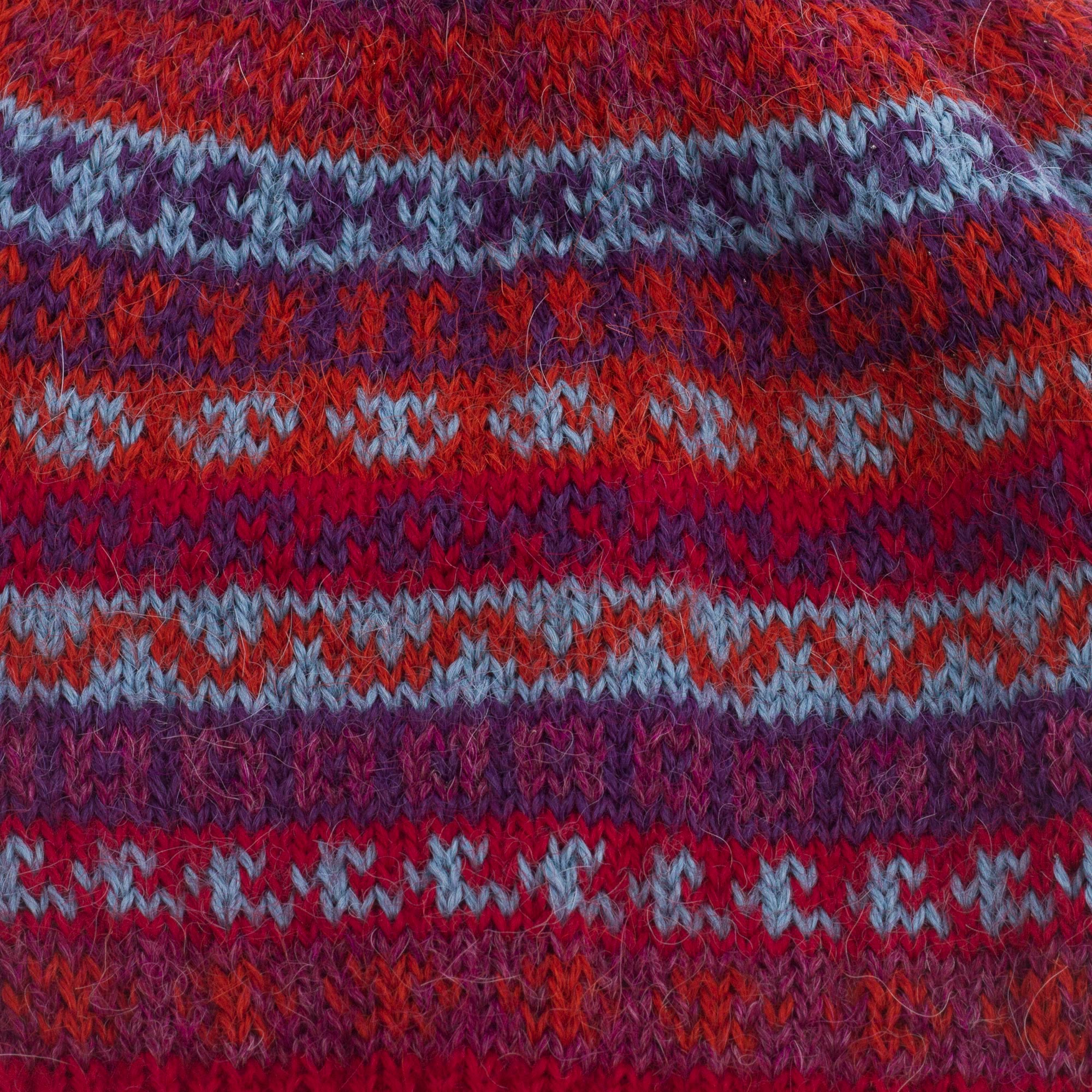 Andean Art Striped 100% Alpaca Knit Hat from Peru