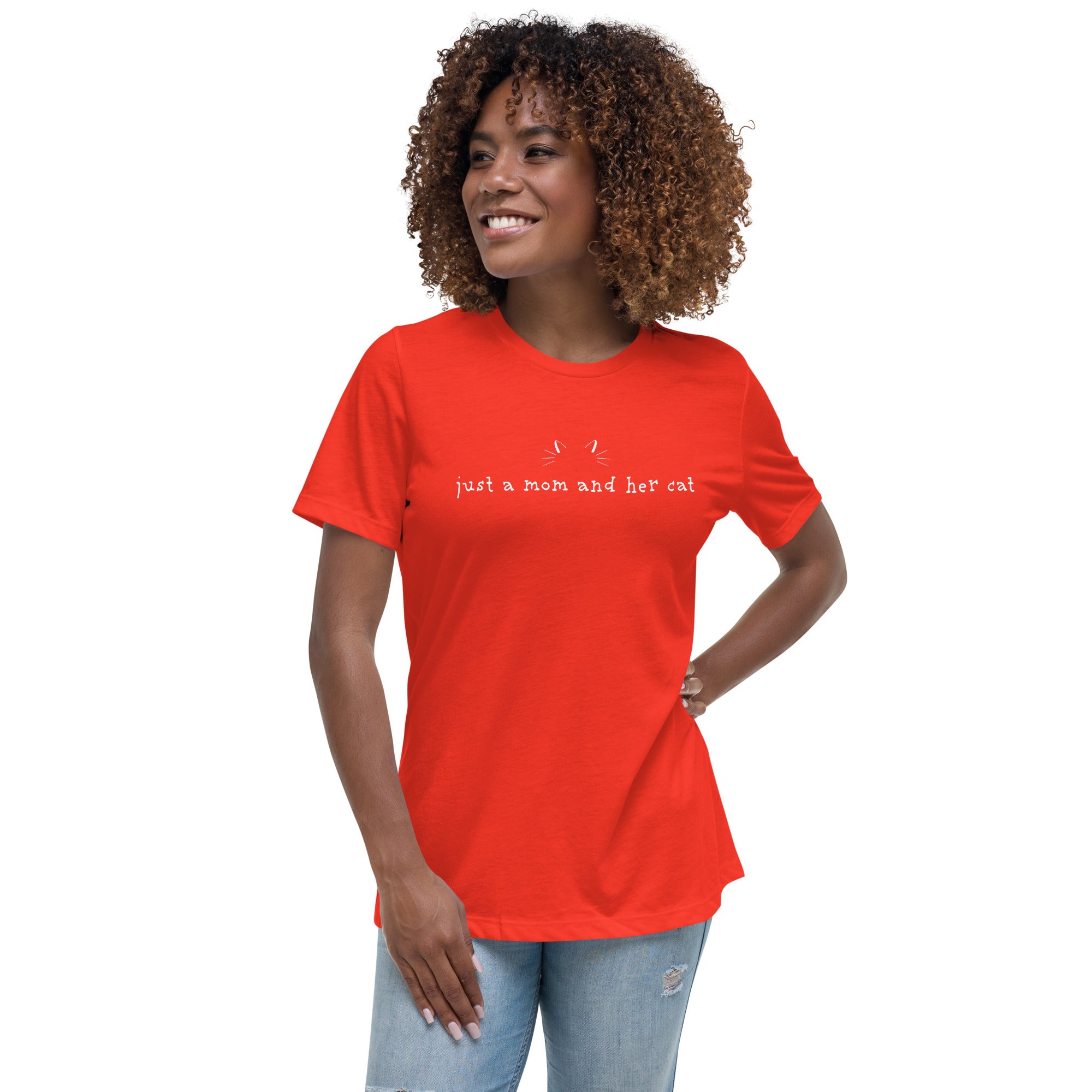 Just A Mom & Her Cat Women's Relaxed T-Shirt