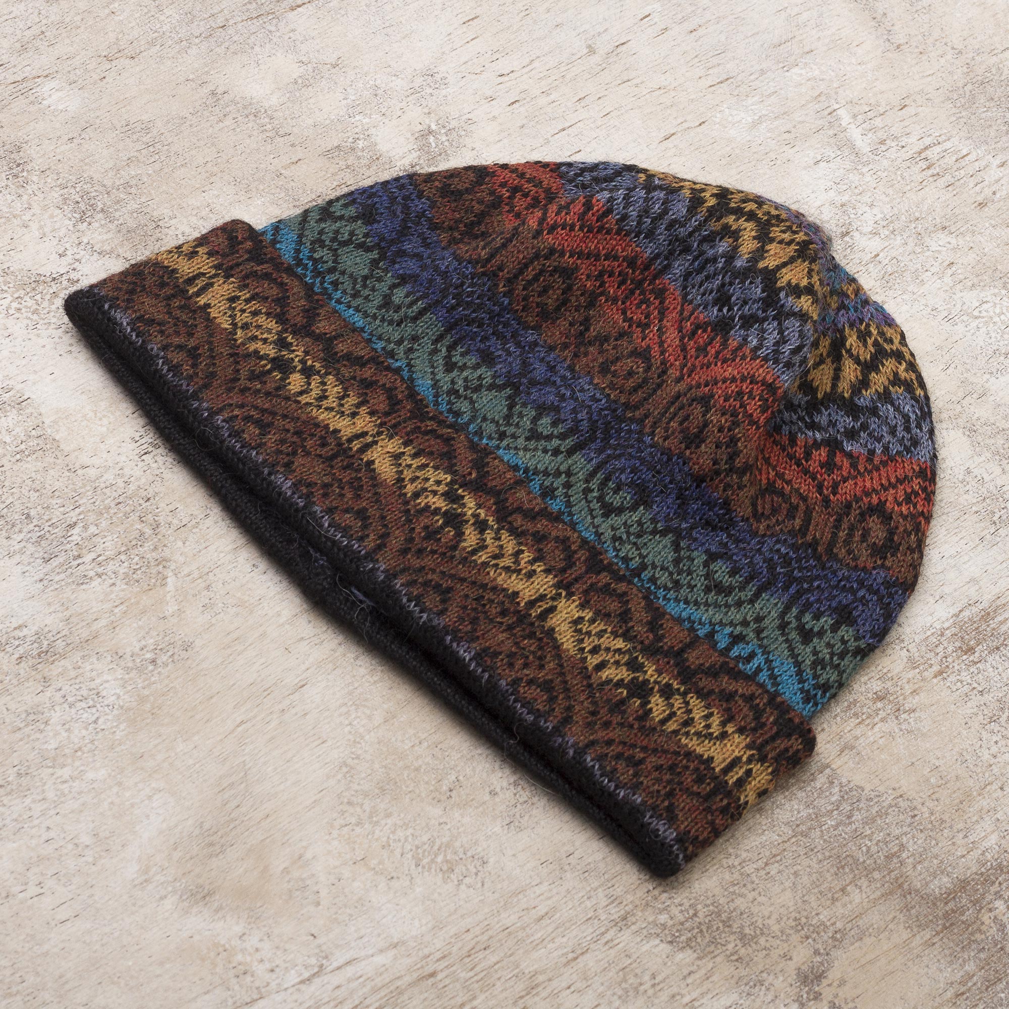 Earth and Sky Women's Alpaca Knit Hat in Multicolor