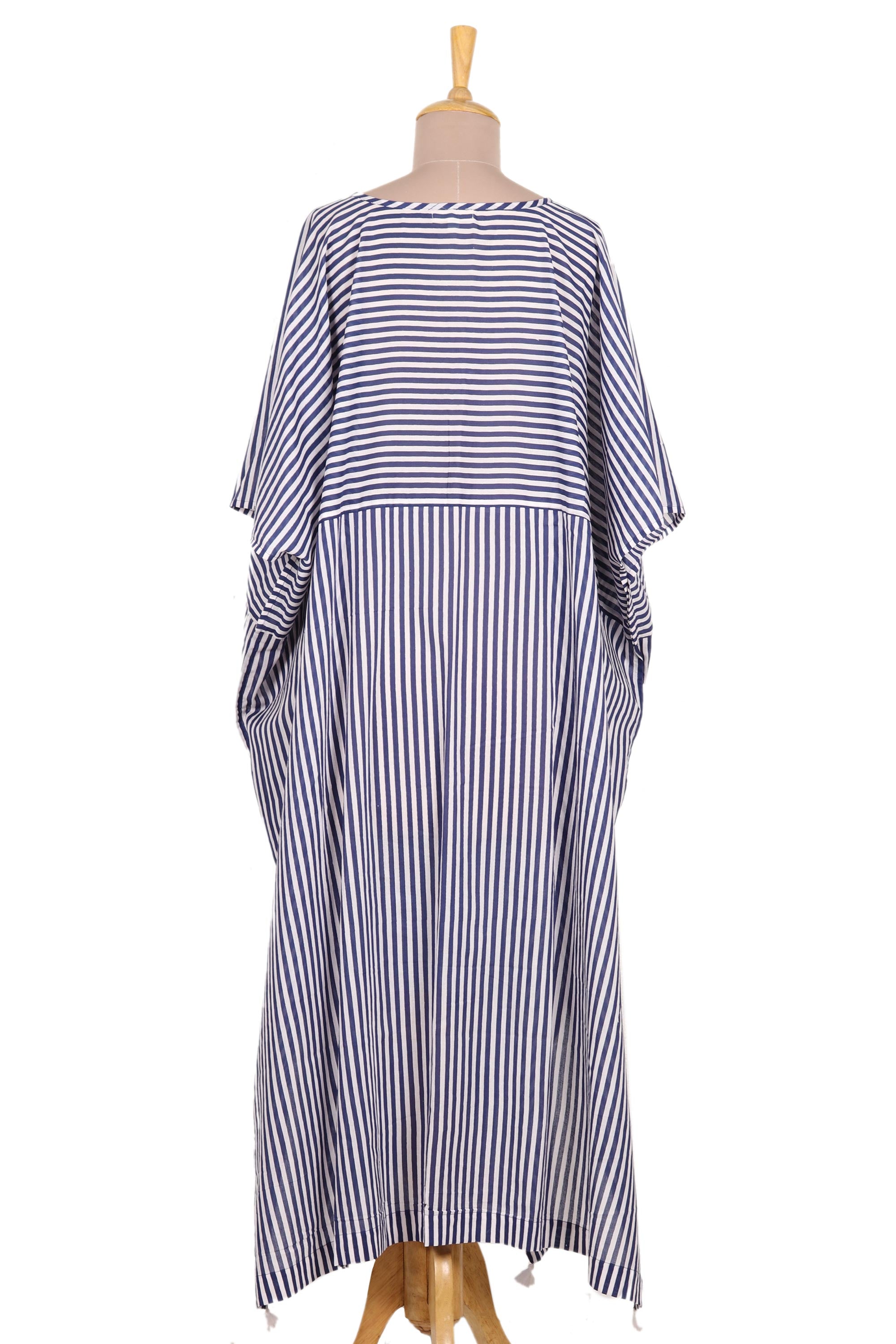 Delhi Stripe Relaxed Striped Cotton Caftan Dress